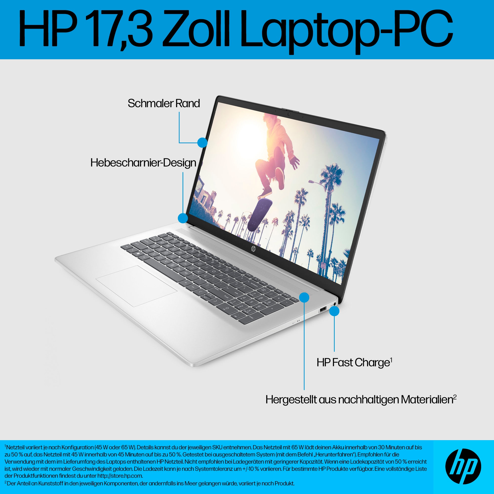 HP Notebook »17-cn3264ng«, 43,9 cm, / 17,3 Zoll, Intel, Core i5, Iris Xe Graphics, 512 GB SSD