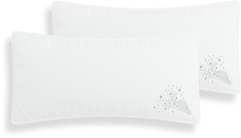 OTTO home Microfaserkissen »Baca, Kopfkissen 40x80 cm und 80x80 cm« Füllung: 6D-Hohlfaser Bezug: Polyester Spar-Set, 2-tlg., 2 Stk. tlg. Kissen, mit edlem Sternenaufdruck