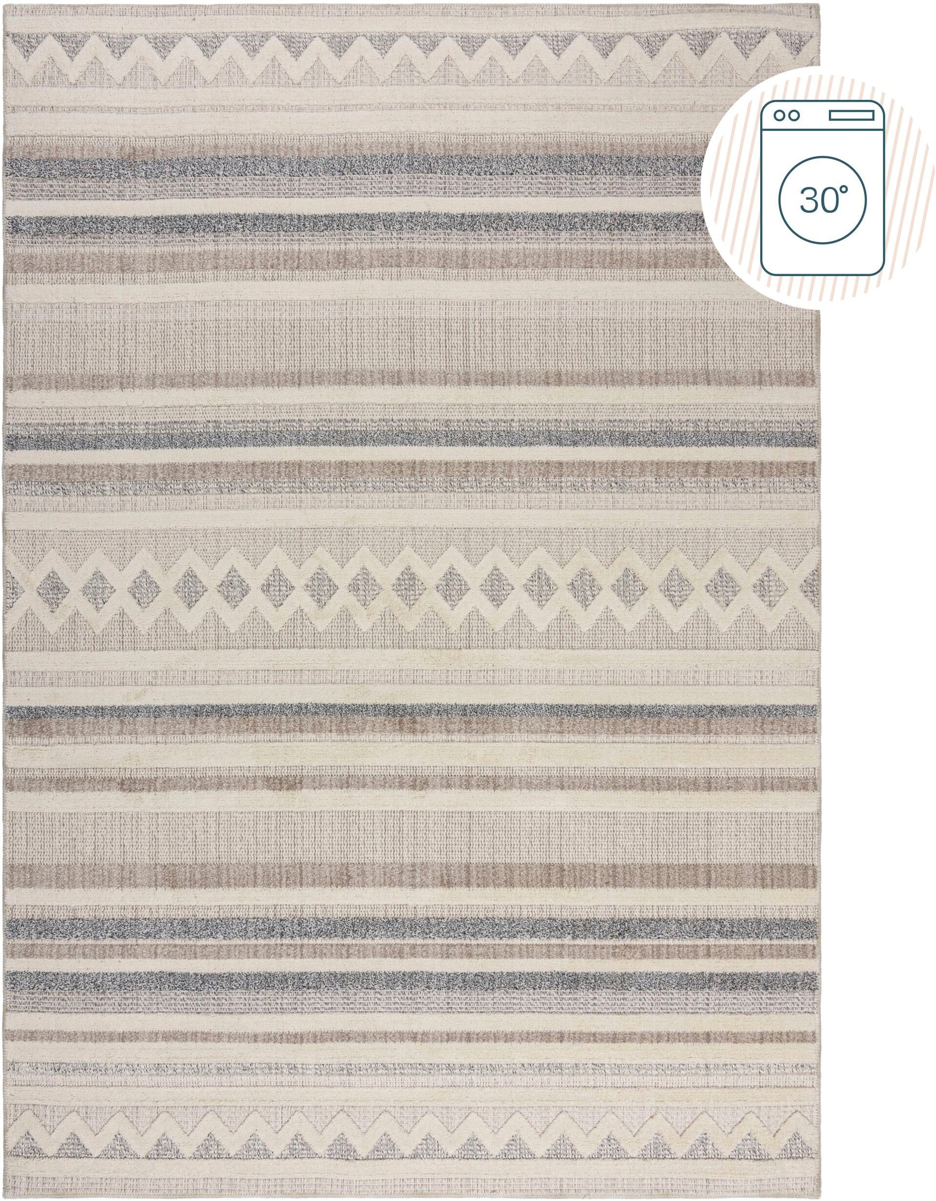 FLAIR RUGS Teppich »Everett waschbar« rechteckig 4 mm Höhe Teppich Wohnzimm günstig online kaufen