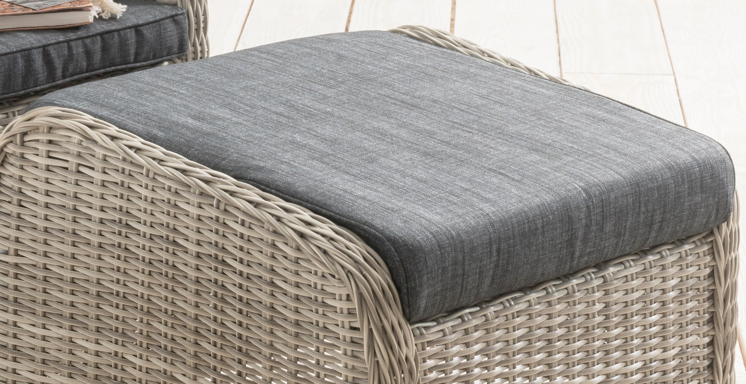 Destiny Sessel »PALMA CASA«, (Set), Aluminium, Polyrattan, inkl. Fußhocker und Auflagen