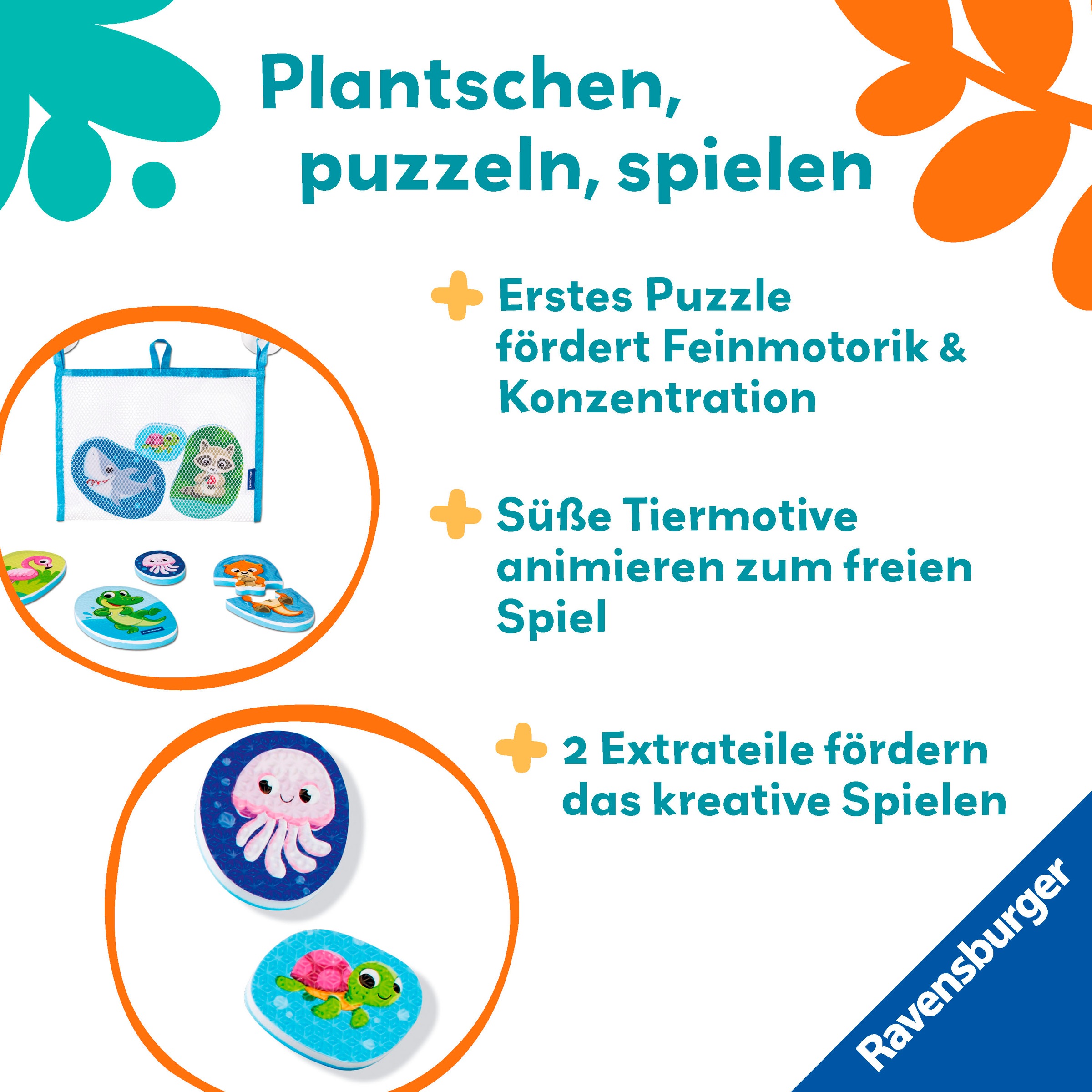 Ravensburger Badespielzeug »Play+ Mein erstes Bade-Puzzle: Tiere«