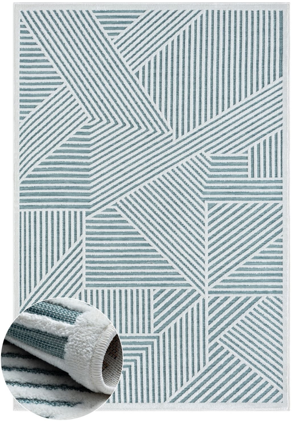 Myflair Möbel & Accessoires Teppich »Vill Lagerräumung«, rechteckig, 8 mm Höhe, modernes Design, Hoch-Tief Effekt, Outdoor geeignet, Balkon, Terrasse