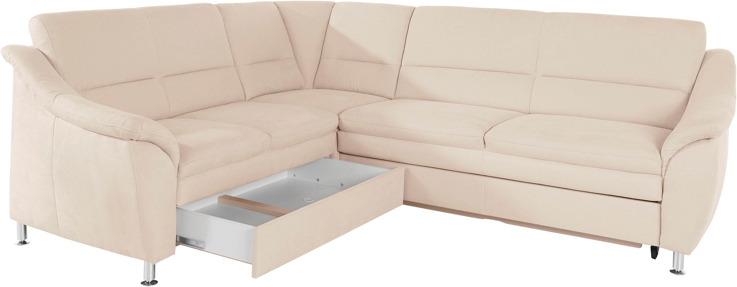 Places of Style Ecksofa »Cardoso L-Form«, Federkern, wahlweise mit Bett, Schubkasten, teilweise Relaxfunktion