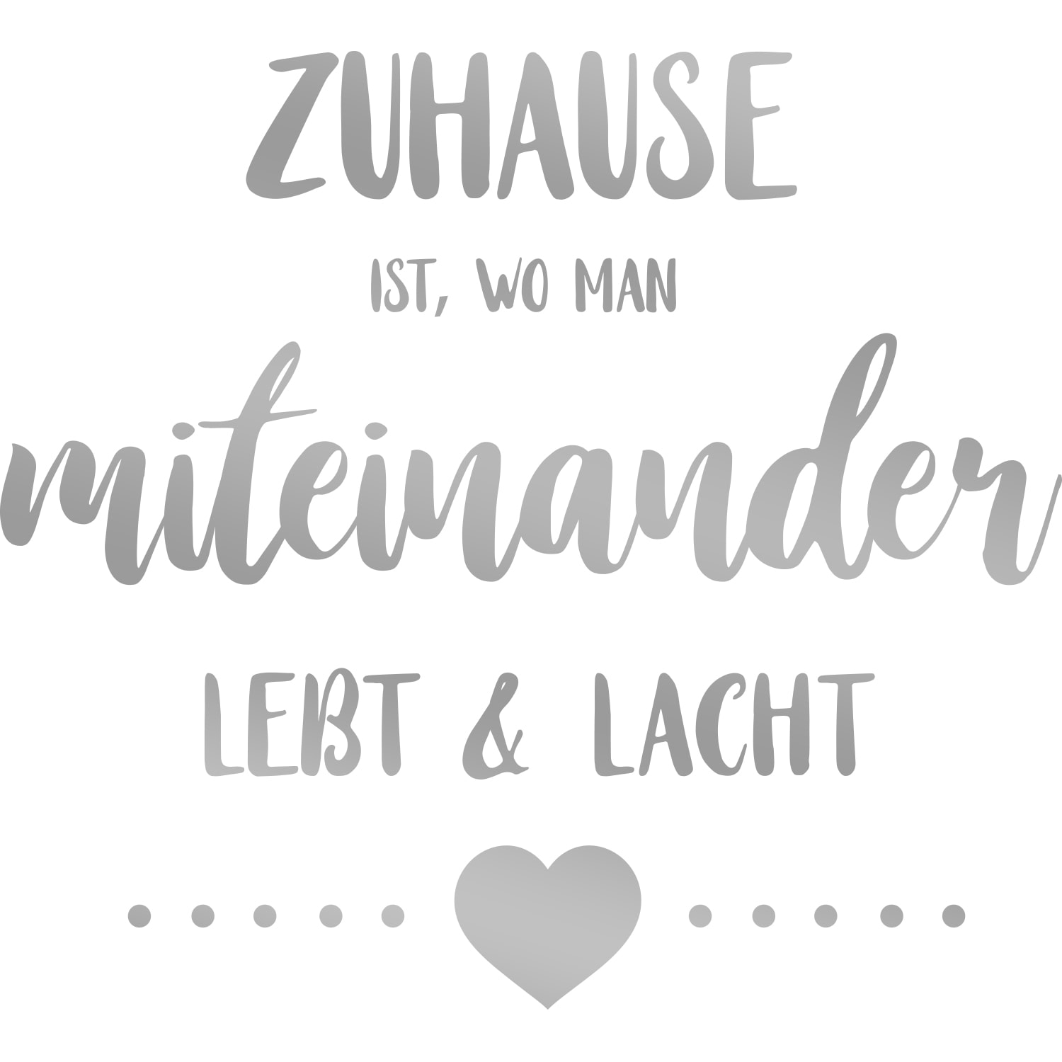 Wandtattoo »Zuhause ist, wo man miteinander lebt & lacht«, (1 St.), Wandaufkleber,...