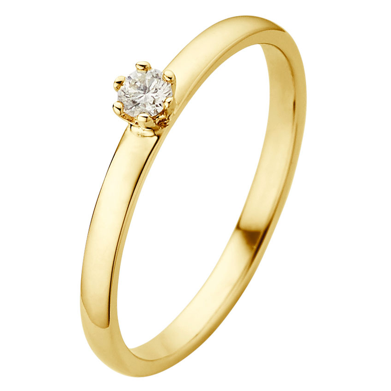 PHÖNIX Fingerring »Schmuck Geschenk Gold 333 Fingerring Damenring Solitär LIEBE« Made in Germany - mit Brillant gelbgoldfarben 52 Verlobungsring -...