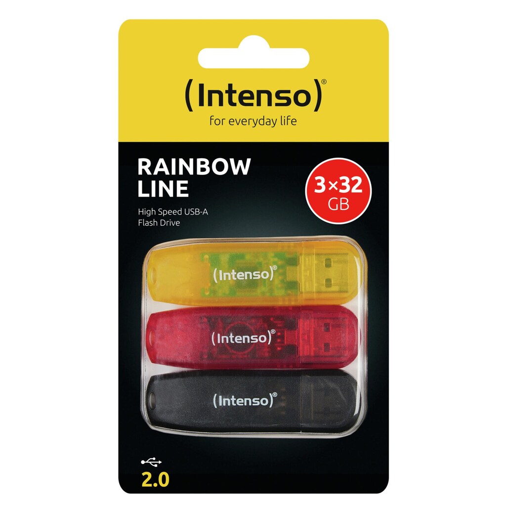 Intenso USB-Stick »Rainbow 3x32GB Yellow/Red/Black«