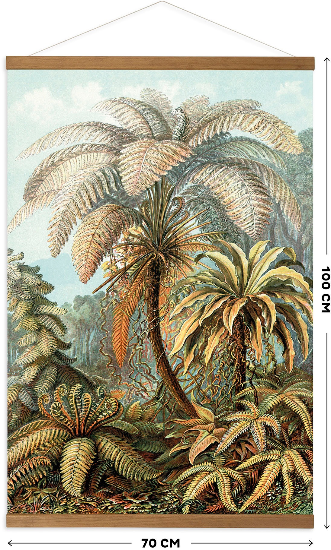 Art for the home Leinwandbild »Jungle Filicinae«, (1 St.), Luxus Kakemono Leinen Wandposter 100x70cm
