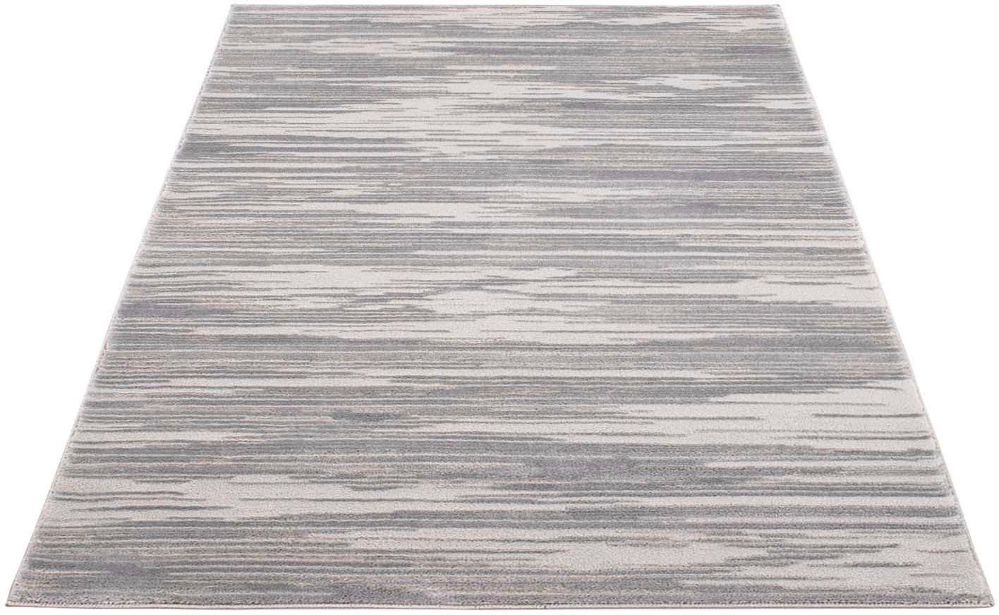 Bild von Carpet City Teppich »Platin 7737«, rechteckig, Kurzflor, Streifen-Optik, Glänzend durch Polyester