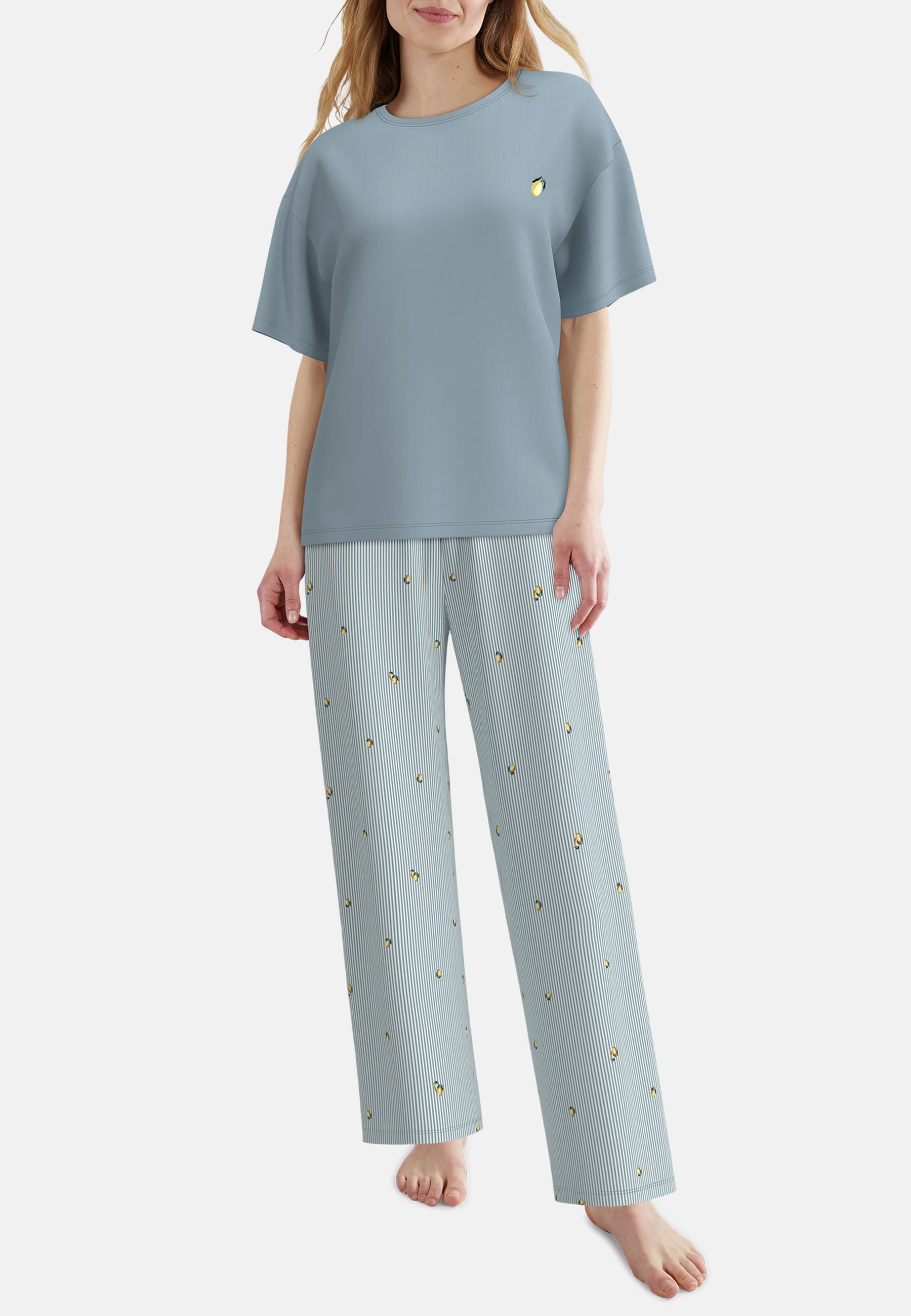 TOM TAILOR Pyjama atmungsaktiv, Viskosemix