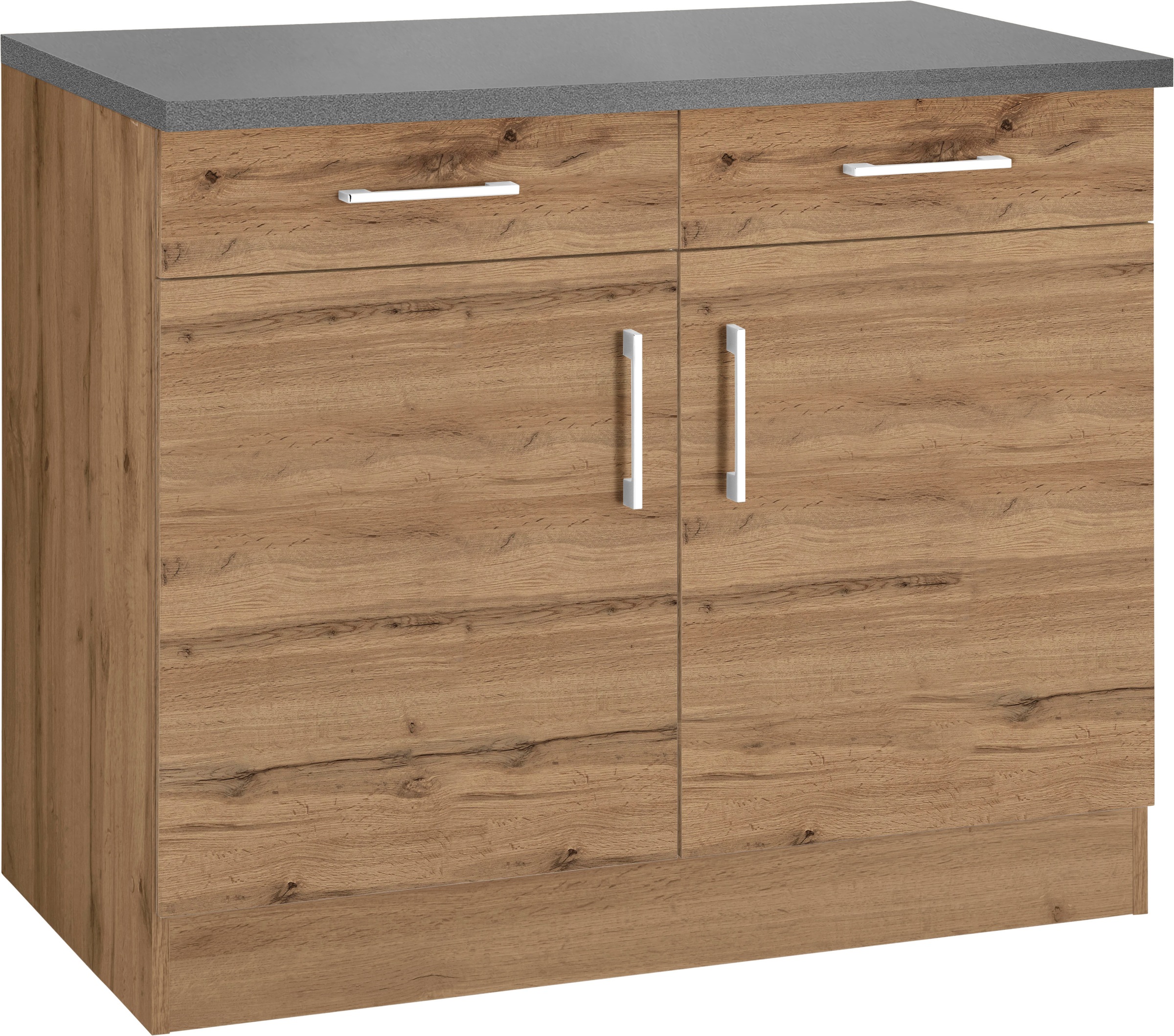 KOCHSTATION Unterschrank "KS-Colmar" 100 cm, mit Metallgriff, für viel Stau günstig online kaufen