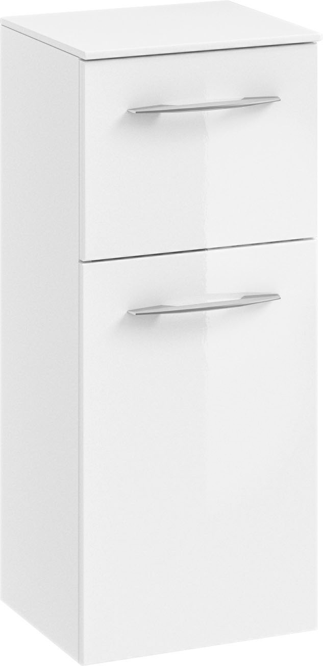 Saphir Badmöbel-Set »Cassca Sprint 4-teilig Mineralmarmor-Waschtisch mit LED-Spiegelschrank«, (5 St.), Midischrank, Unterschrank, inkl. Türdämpfer, 7 Türen, 5 Schubladen