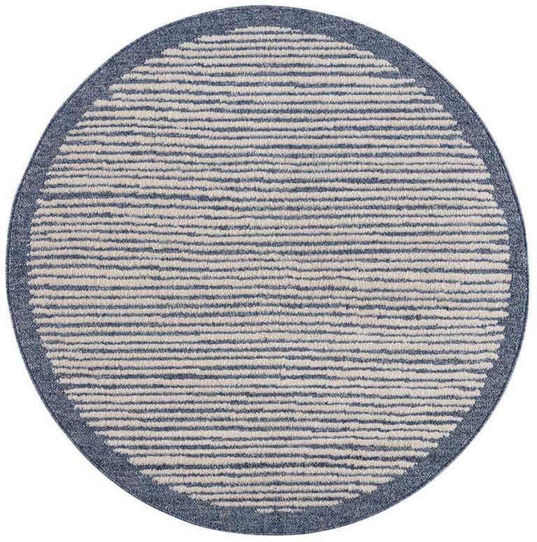 Carpet City Teppich »Art 2231«, rund, 7 mm Höhe, Kurzflor, Streifen-Muster, ideal für Flur & Diele