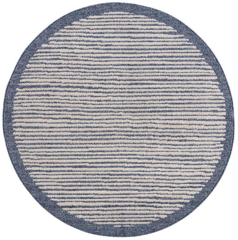 Carpet City Teppich »Art 2231«, rund, 7 mm Höhe, Kurzflor, Streifen-Muster, günstig online kaufen