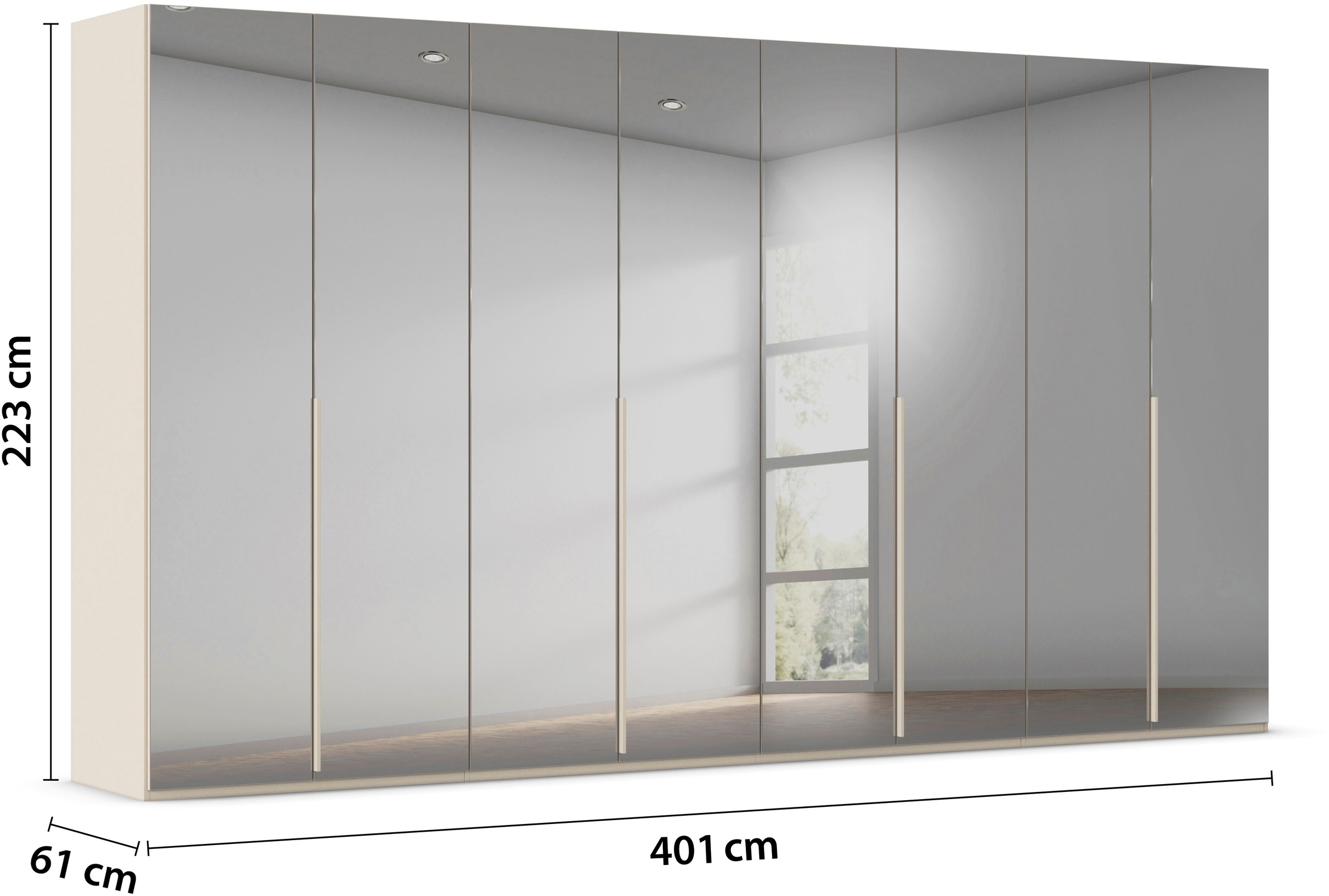 LeGer Home by Lena Gercke Kleiderschrank »Schrank Garderobe Ankleide Schlafzimmer Flur Serina«, (in 3 verschiedenen Ausstattungen BASIC/CLASSIC/PREMIUM), in 6 Breiten (101 - 401 cm) mit Front Glas oder Dekor MADE IN GERMANY
