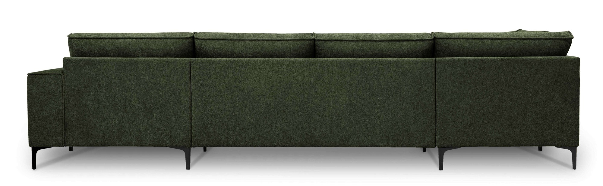 Places of Style Wohnlandschaft »XXL Sofa Oland, Struktur, Flachgewebe, Luxus-Microfaser, Boucle«, U-Form, 345 cm, Wellenunterfederung, Skandi-Design, Metallfüße