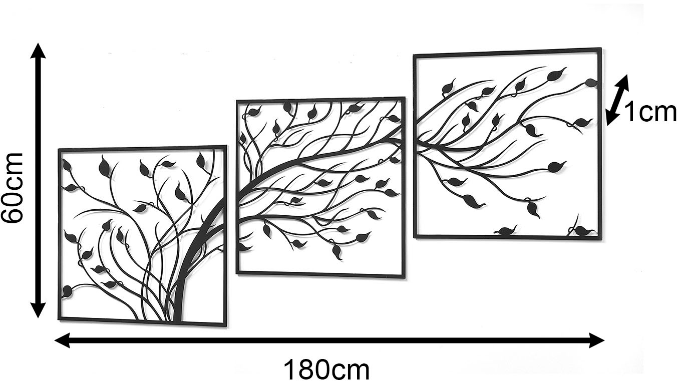 locker Wanddekoobjekt »Wandbild WOOD dreiteilig«