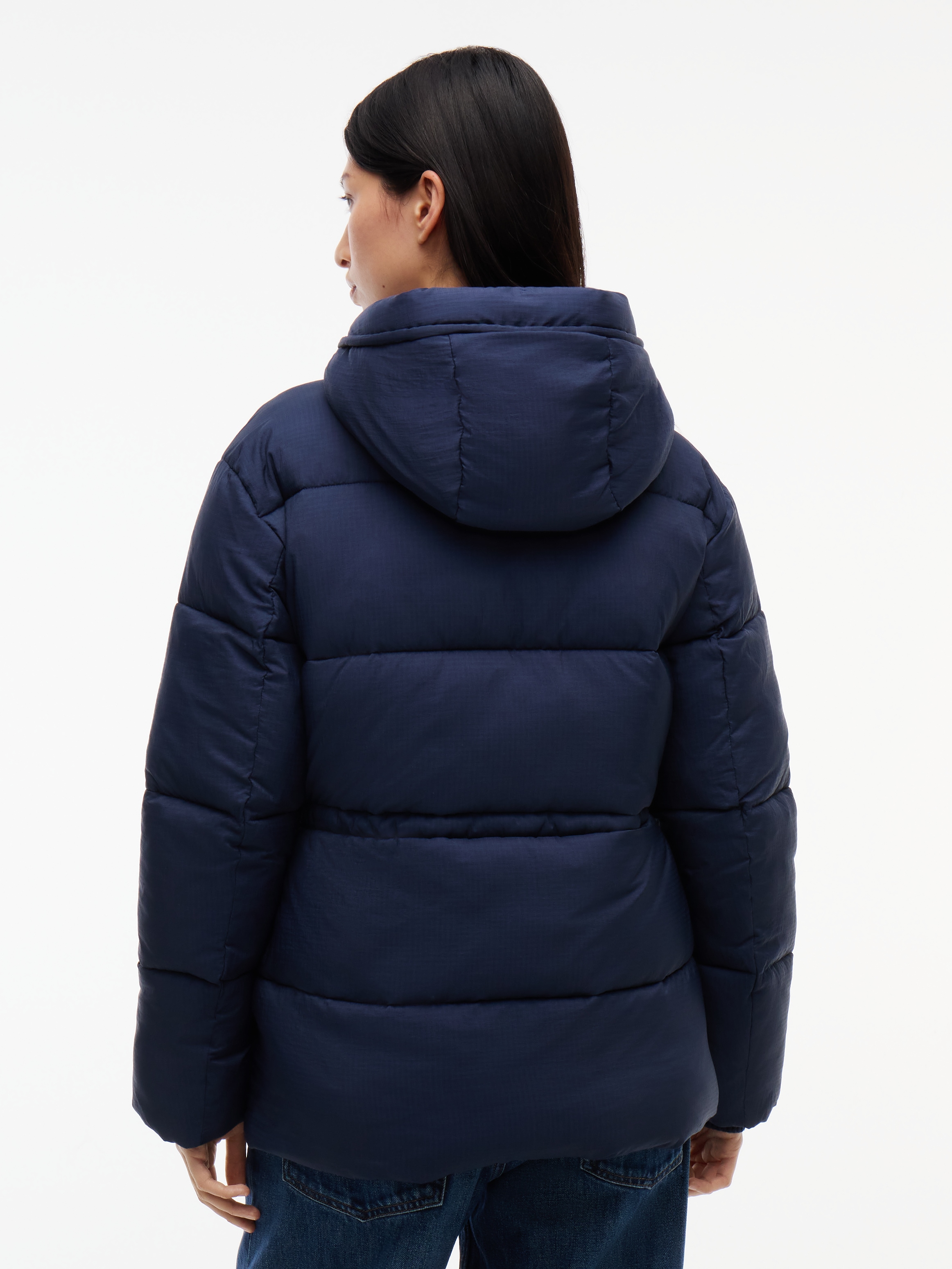 Tommy Jeans Steppjacke »TJW HOODED MIDI PUFFER JACKET« mit Kapuze Kunstfaser