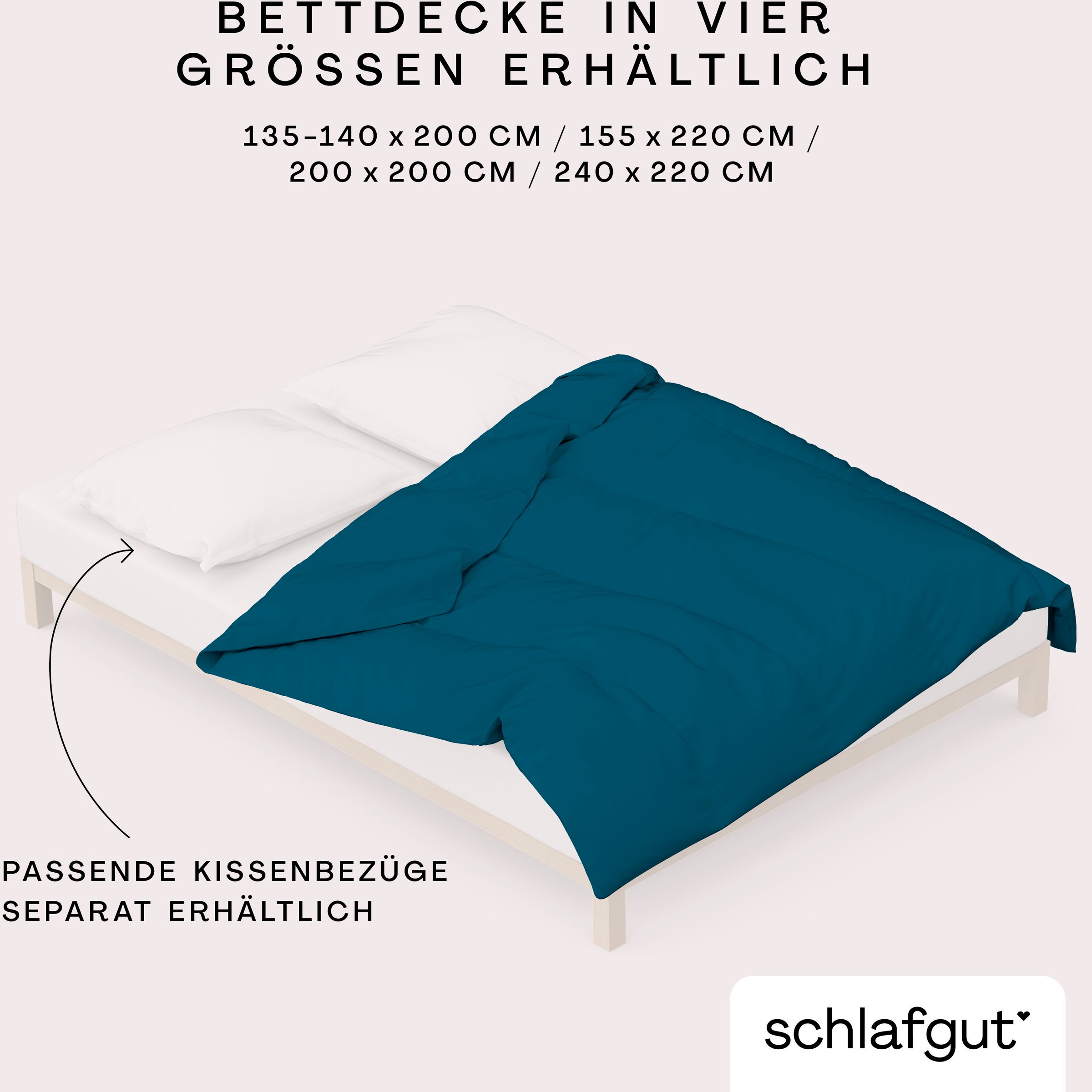 Schlafgut Bettbezug »Knitted Jersey uni, aus Bio-Baumwolle mit Elasthan, Reißverschluss«, (1 St.), bügelfrei, Mix & Match Bettwäsche: passender Kissenbezug erhältlich