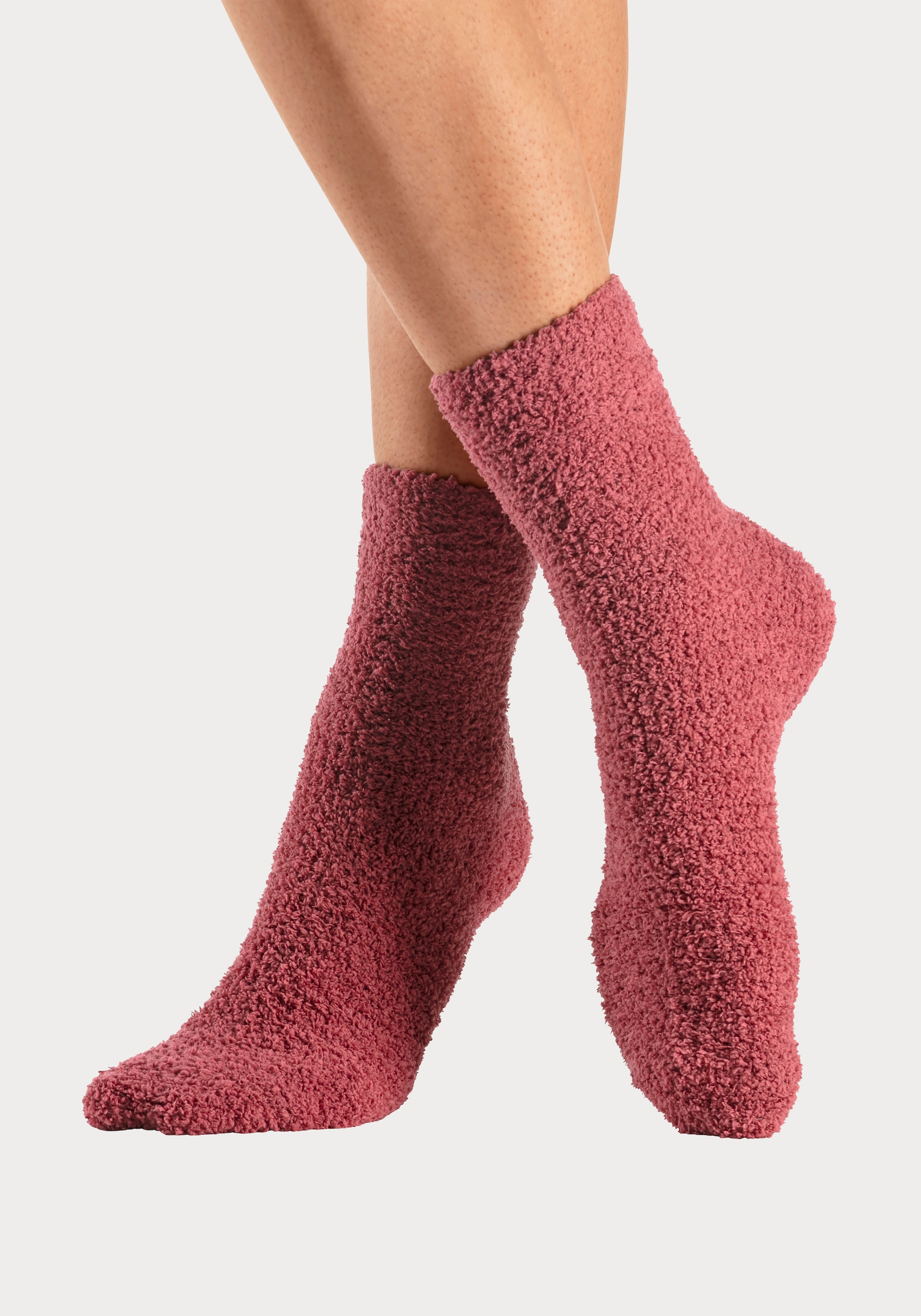 LASCANA Kuschelsocken, (Packung, 4 Paar), weich und warm, aus Flausch-Qualität