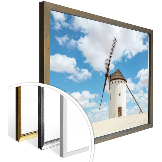 Wall-Art Poster »Windmühlen Don Quijote Spanien«, Gebäude, (1 St.), Poster,  Wandbild, Bild, Wandposter online bei