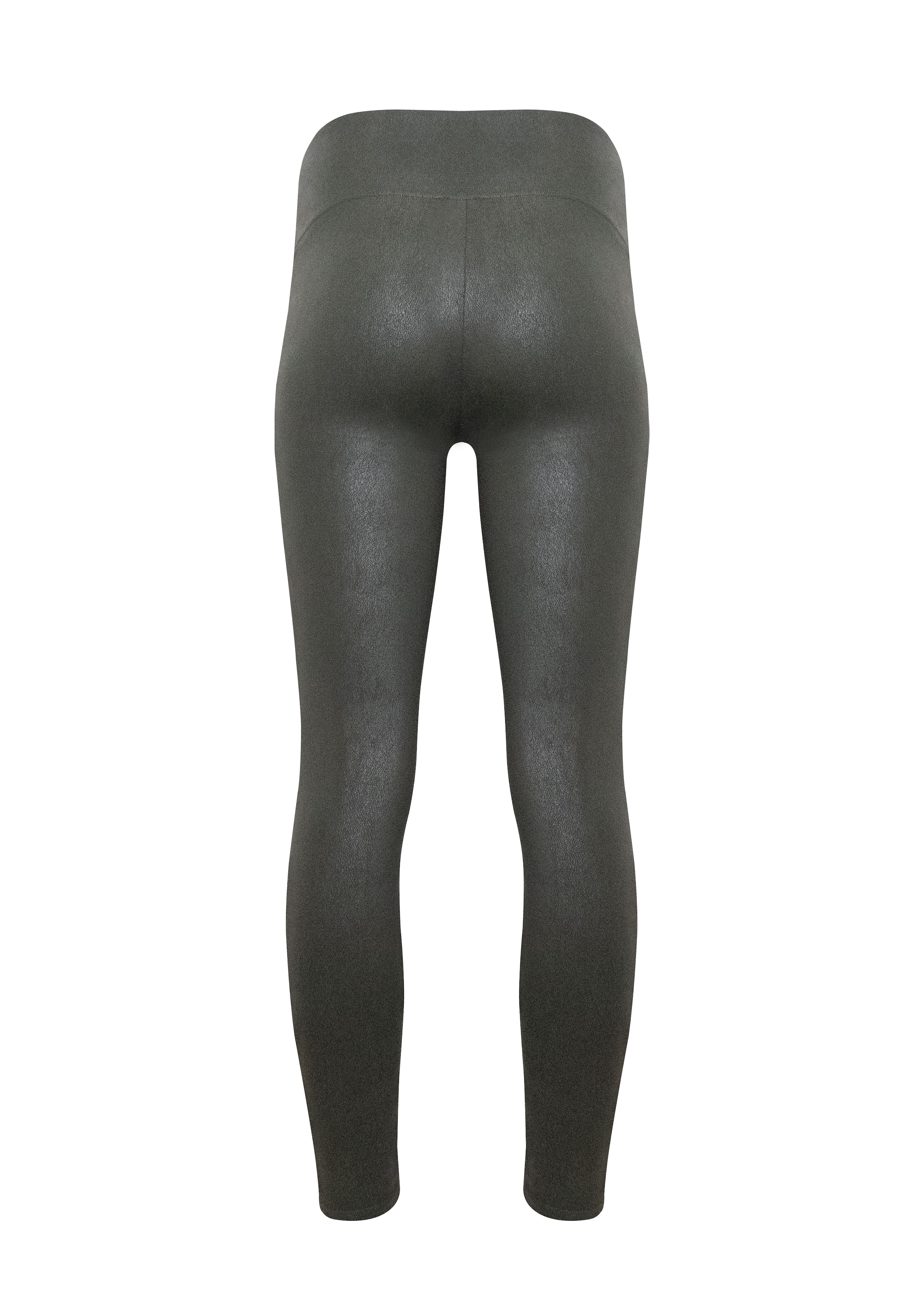 MAGIC Bodyfashion Leggings »Leather Look Legging«, hoch tailliertes Design, keine vordere Mittelnaht