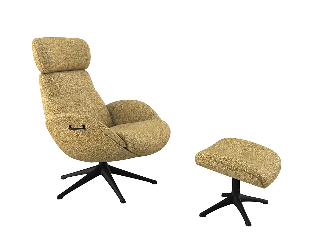 FLEXLUX Relaxsessel »Relaxchairs Elegant«, Premium Komfort, Rücken- & Kopfteilverstellung, drehbar, Fuß schwarz