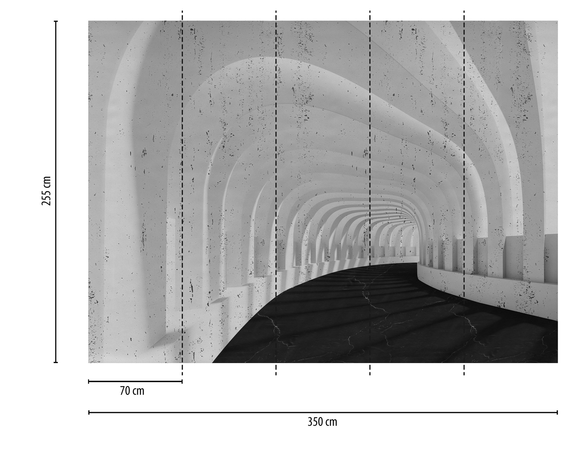 A.S. Création Vliestapete »Fototapete Architektur Tunneloptik Grau« matt st günstig online kaufen