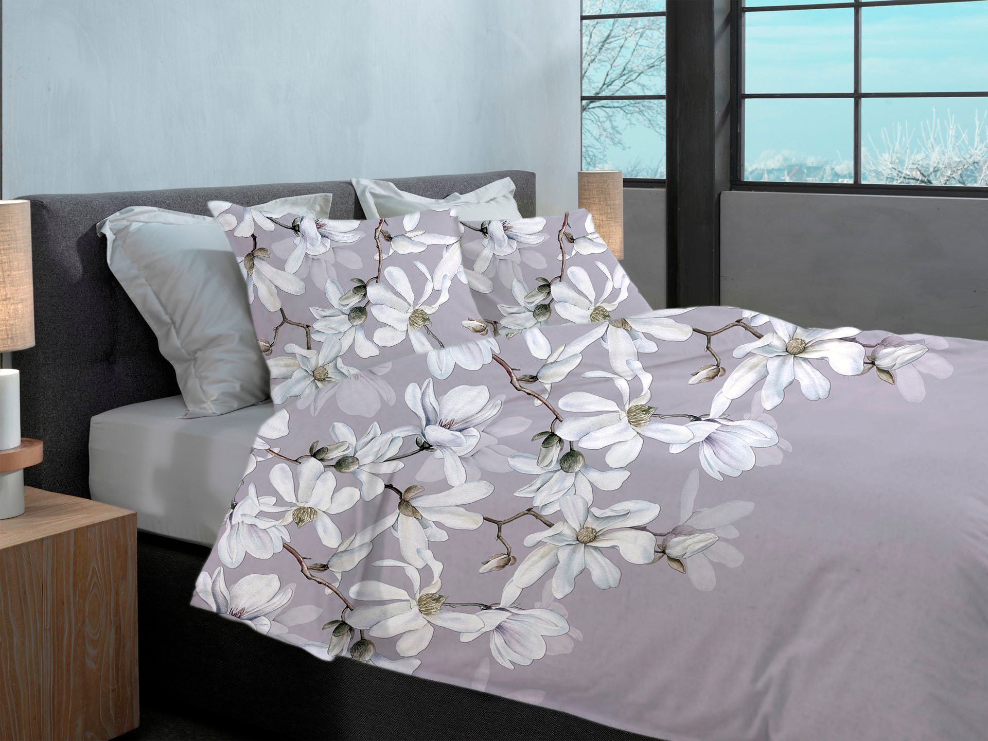 Heckett & Lane Bettwäsche »Stacey« 2 Stk. tlg. Blumen Design, 100% Baumwolle ab 135x200 cm.