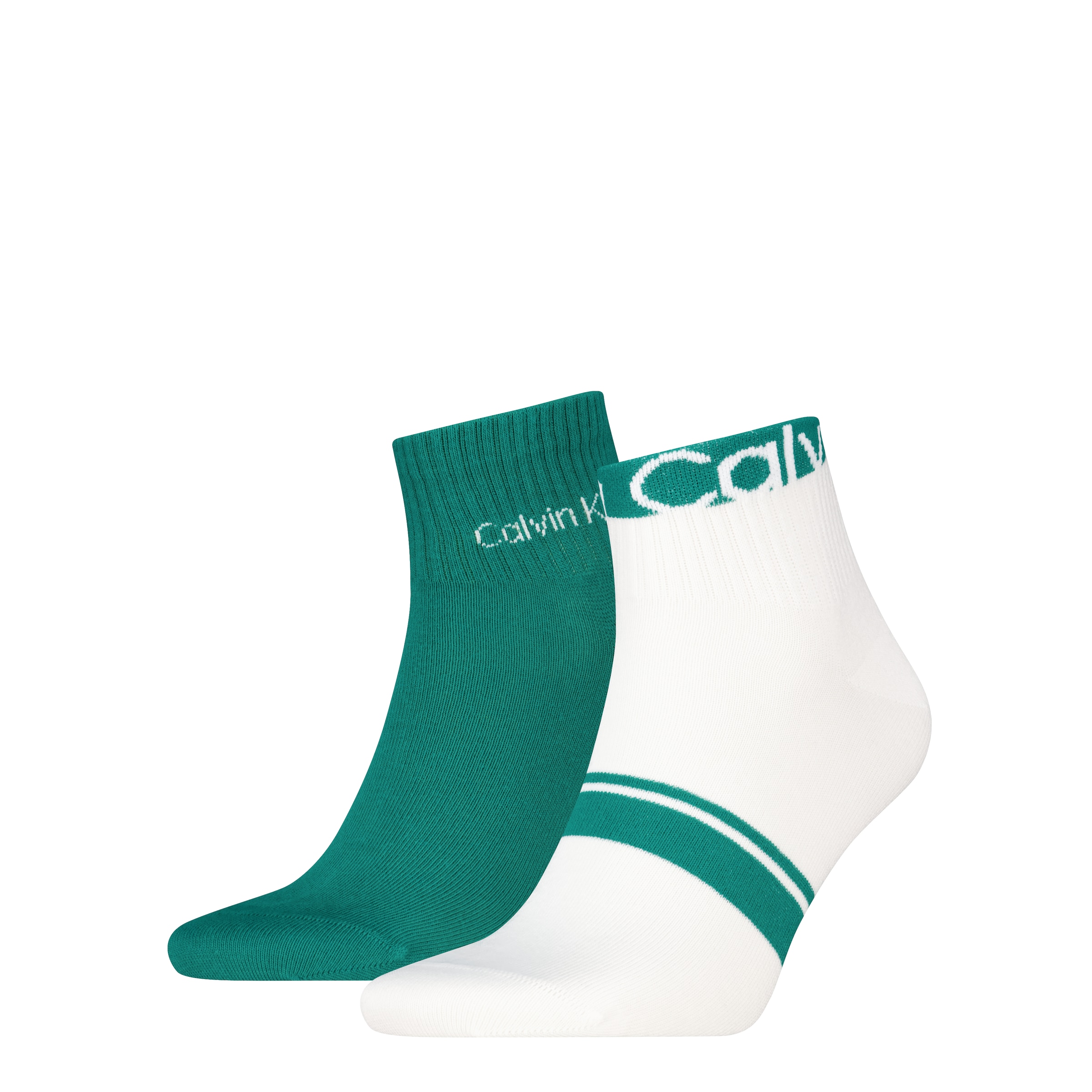Calvin Klein Kurzsocken »CK MEN QUARTER LOGO STRIPE« 2 Paar,  mit breitem Rippenbündchen, Cotton-Mix