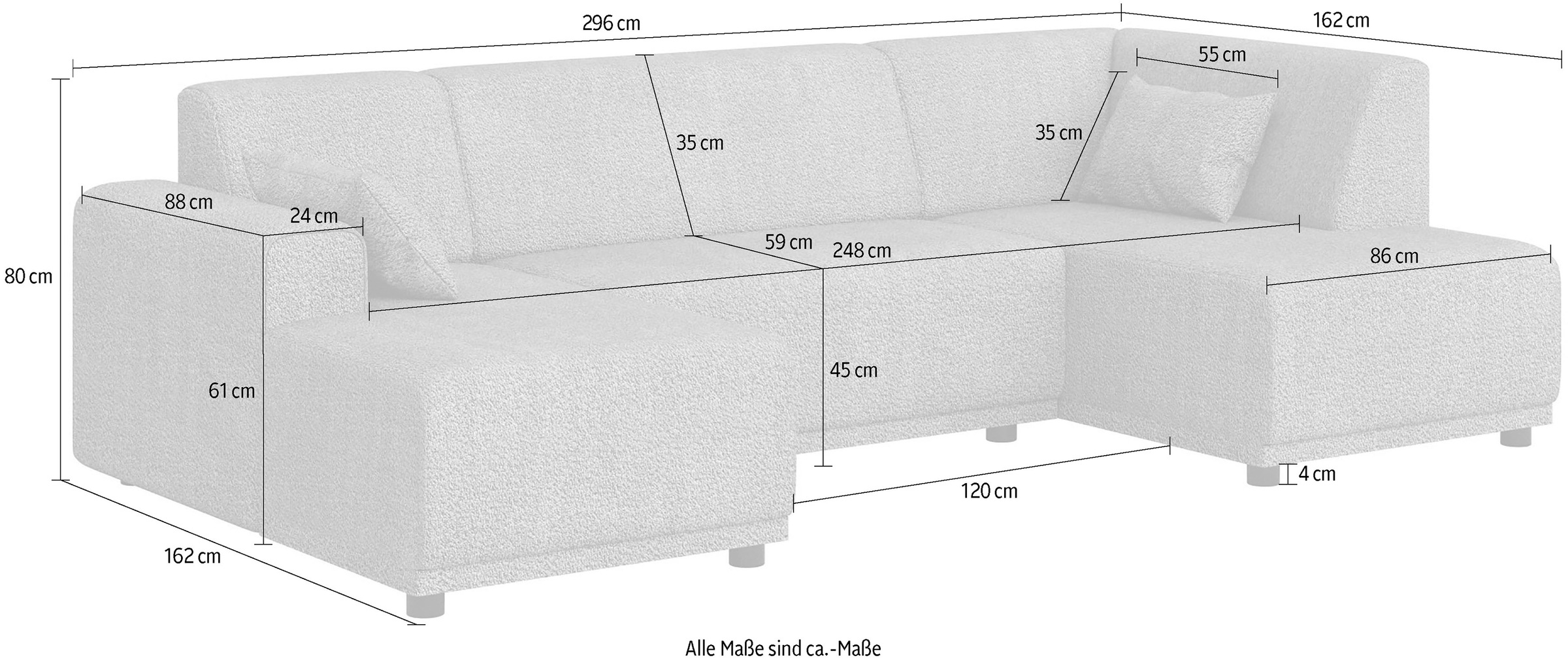 Home affaire Wohnlandschaft »TAMMO«, U-Form
