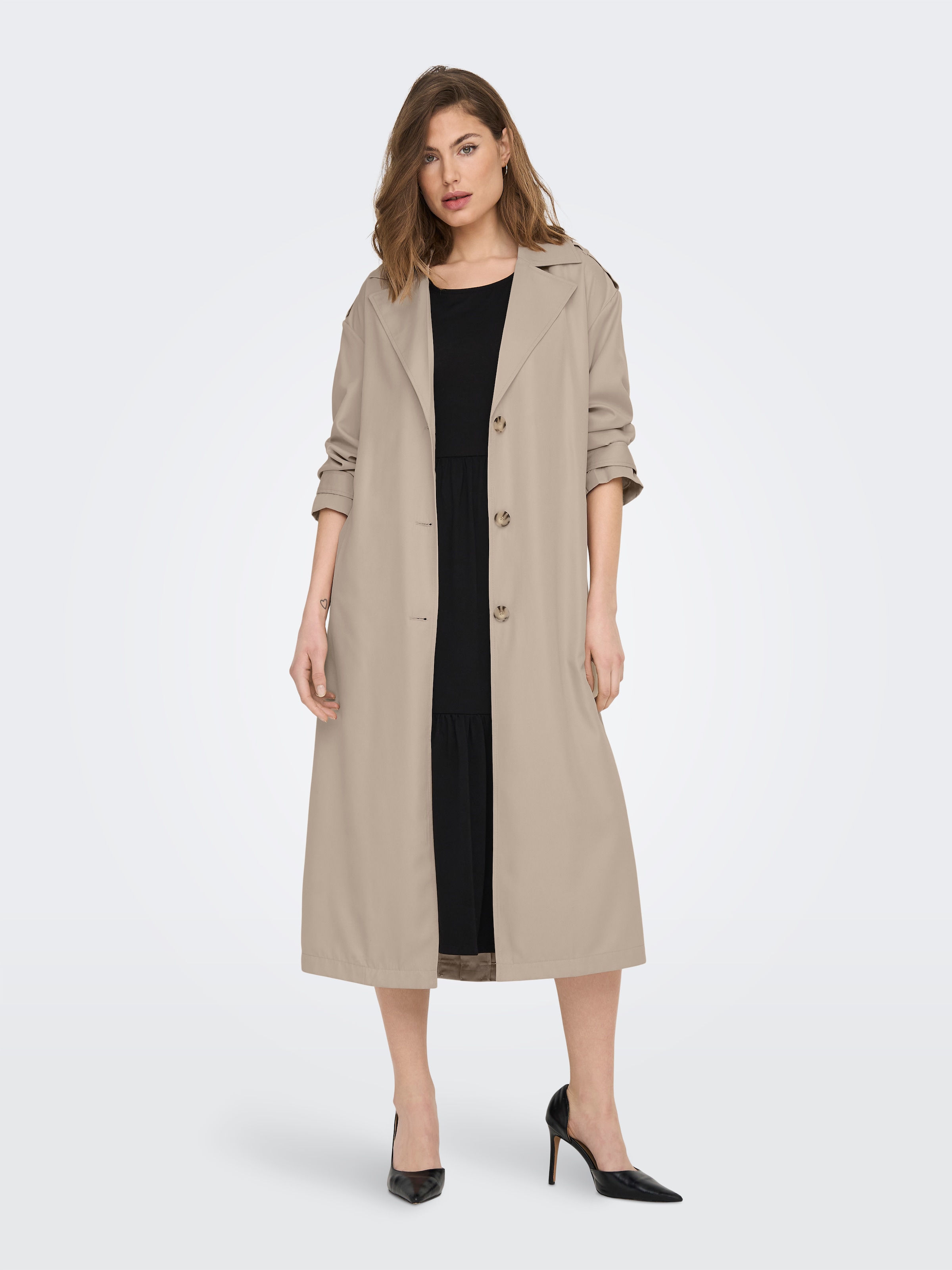 ONLY Trenchcoat »ONLLINE X-LONG TRENCHCOAT OTW NOOS«, mit Bindegürtel an der Taille - 2 Seitentaschen
