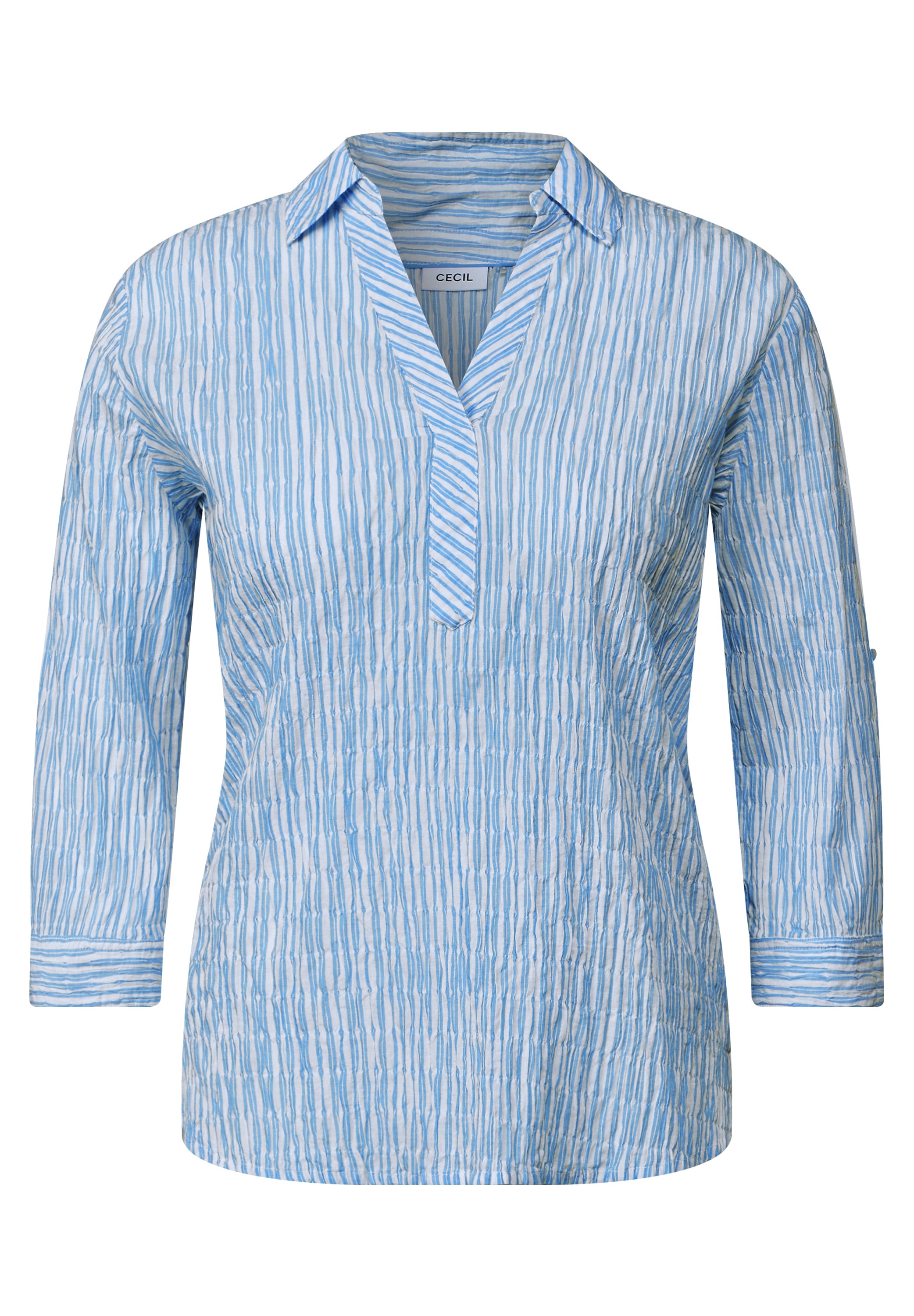 Cecil Klassische Bluse, mit Streifen Seersucker Muster