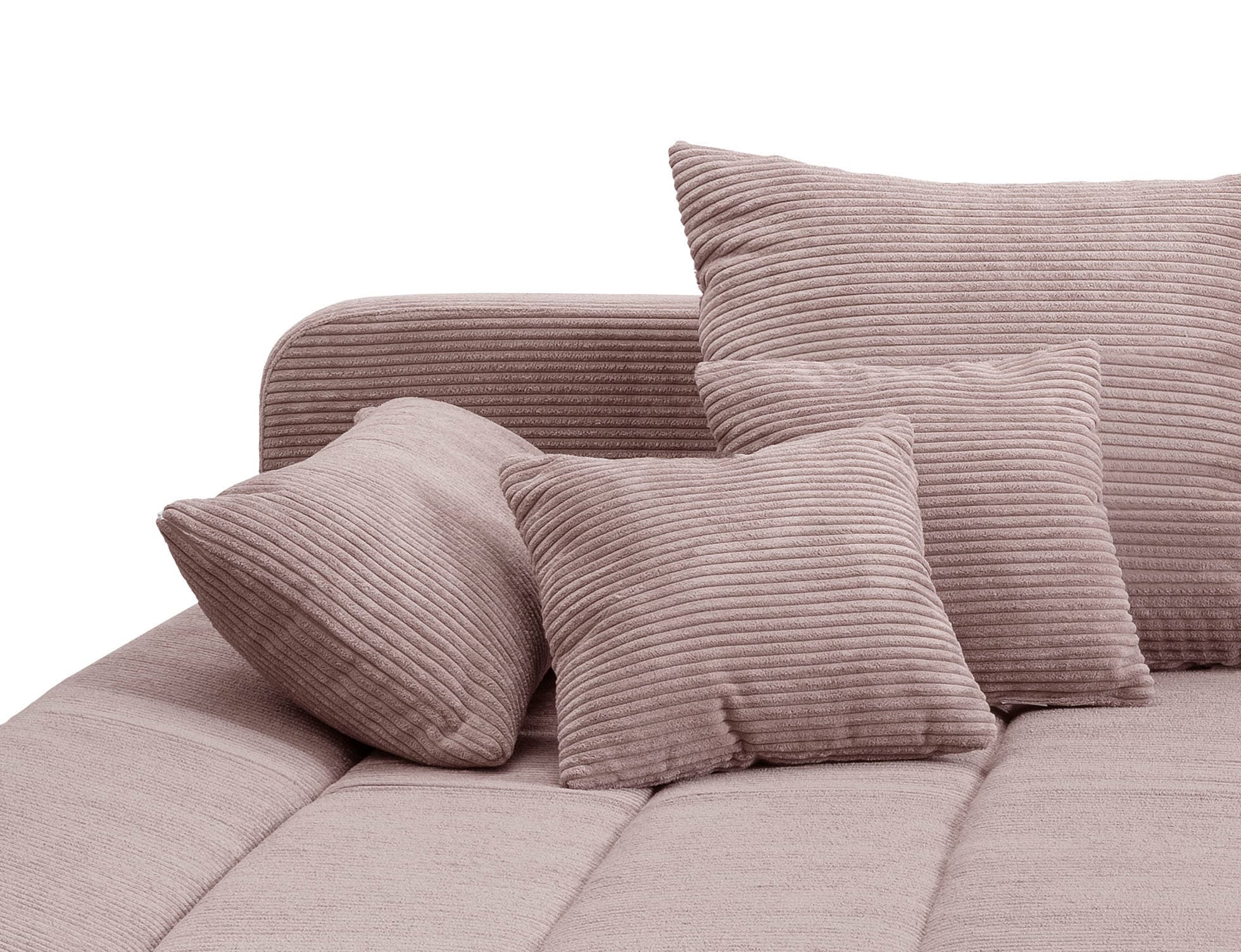 INOSIGN Ecksofa »Imola elegant und bequem, aktuelle Steppung im Sitz, L-Form«, wahlweise mit Bettfunktion