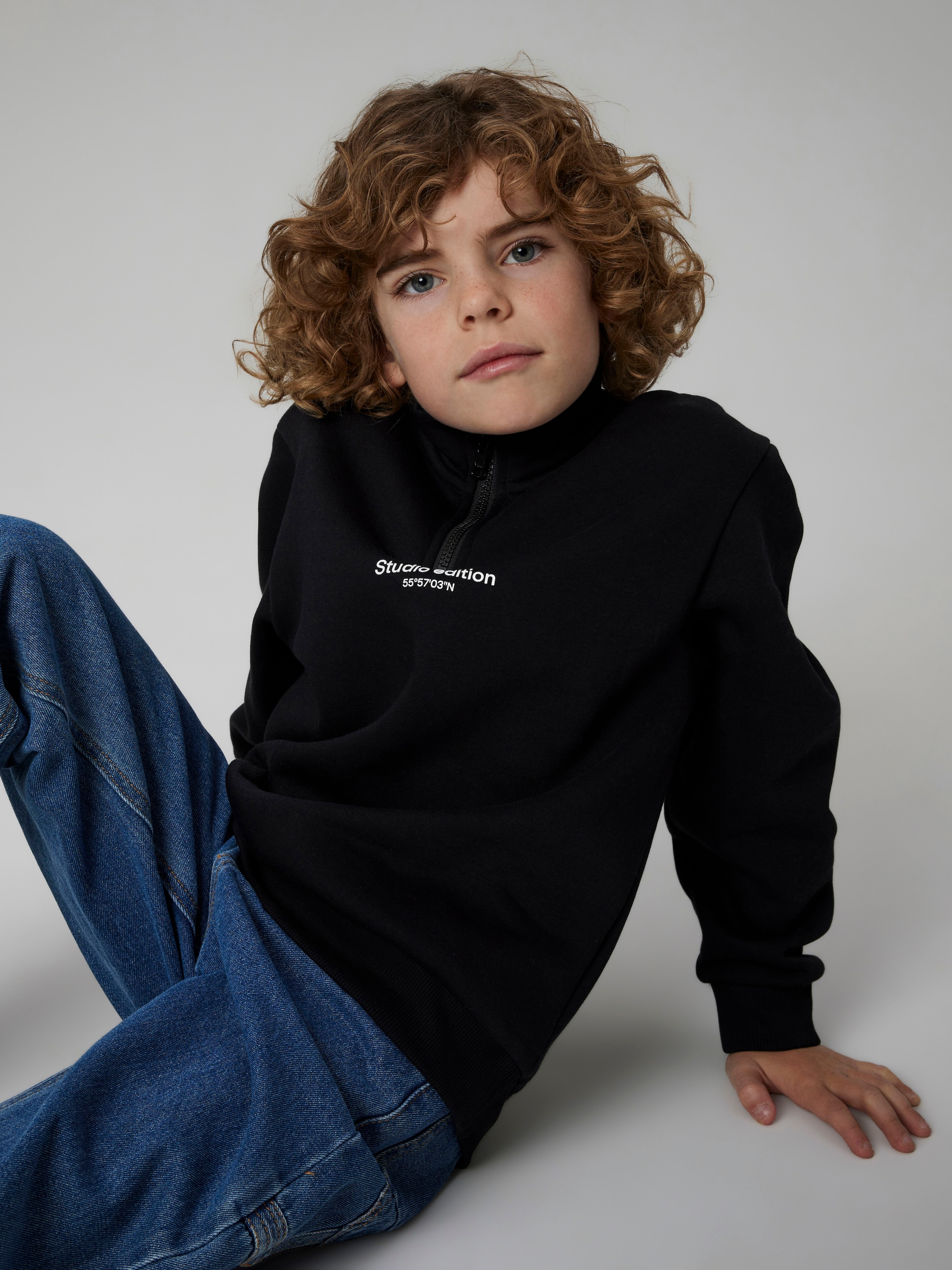 Name It Sweatshirt »NKMBRODY LS NREG SWEAT ZIP BRU NOOS«, mit Stehkragen und kurzem Reißverschluss