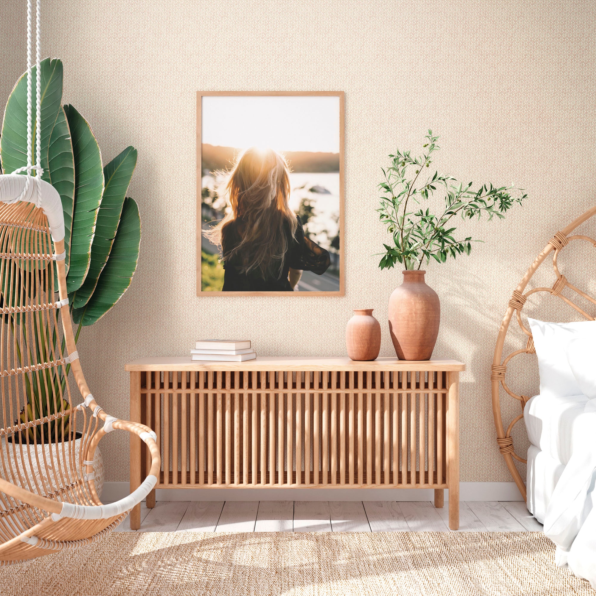 A.S. Création Vliestapete »Hygge«, Flechtoptik-gemustert-Motiv, Tapete Gewebe Tapete Sterne Tapeten Wohnzimmer Schlafzimmer Küche Flur