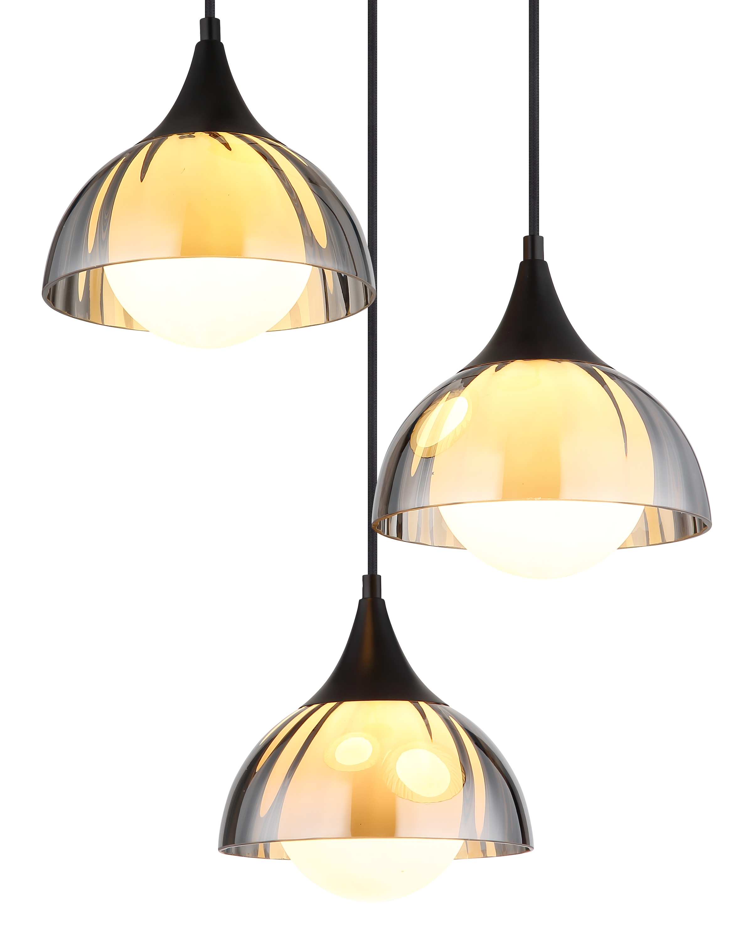 NOWA Pendelleuchte »EVA«, 3 flammig, Leuchtmittel G9 | ohne Leuchtmittel, Glas, Glaskugel opal, Hängeleuchte, Wohnzimmer, Esstisch