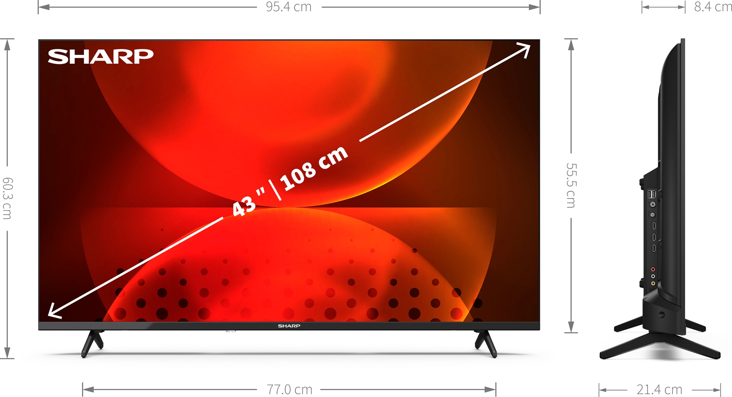 Sharp LED-Fernseher »2T-C43FHx«, Full HD, Android TV-Smart-TV