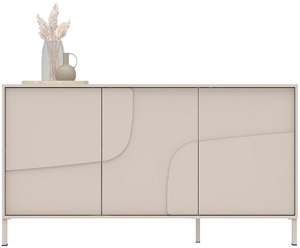 INOSIGN Sideboard »Stone, 155 cm breit, 3 Türen, Anrichte, Kommode, Stauraumschrank« 3D-Design, Push-to-open, Innenraum großzügig, Füße 14/2 cm wählbar
