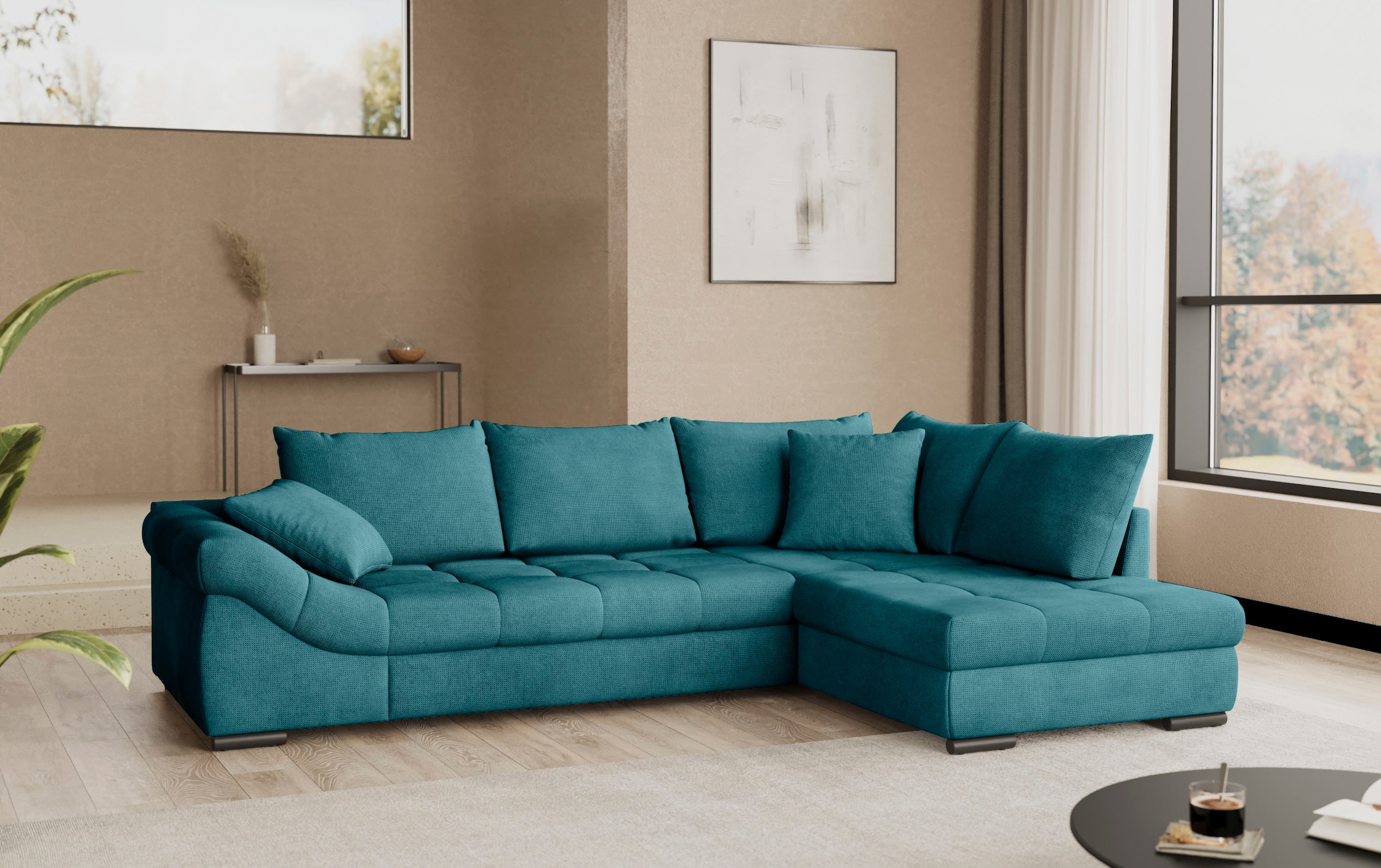 Mr. Couch Ecksofa »Allegro, L-Form«, mit Hochschläfer-Bettauszug, wahlweise mit Kaltschaum
