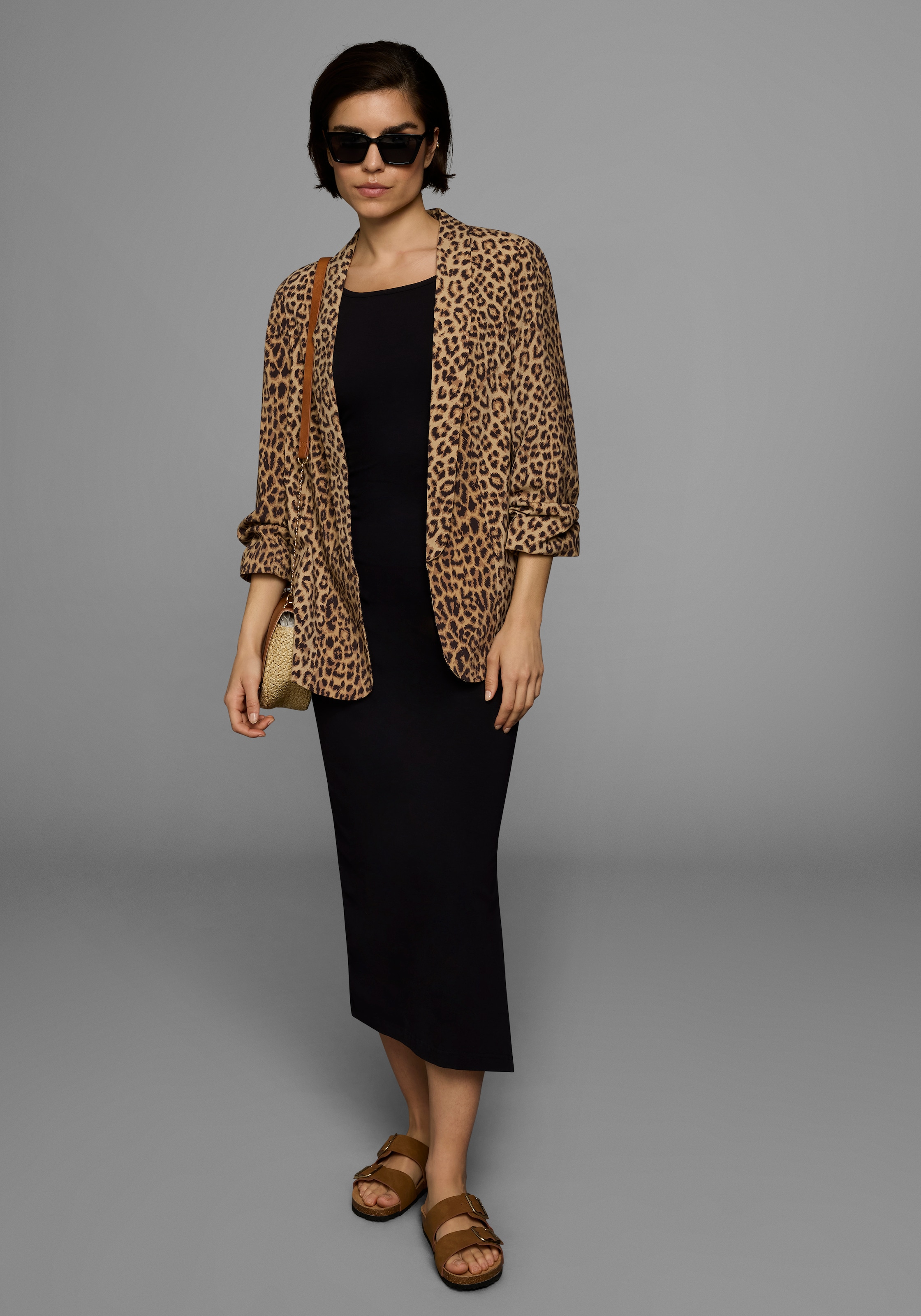 AJC Sommerkleid Ohne Taschen festlich,  Maxilänge,  unifarben,  aus elastischem Single Jersey