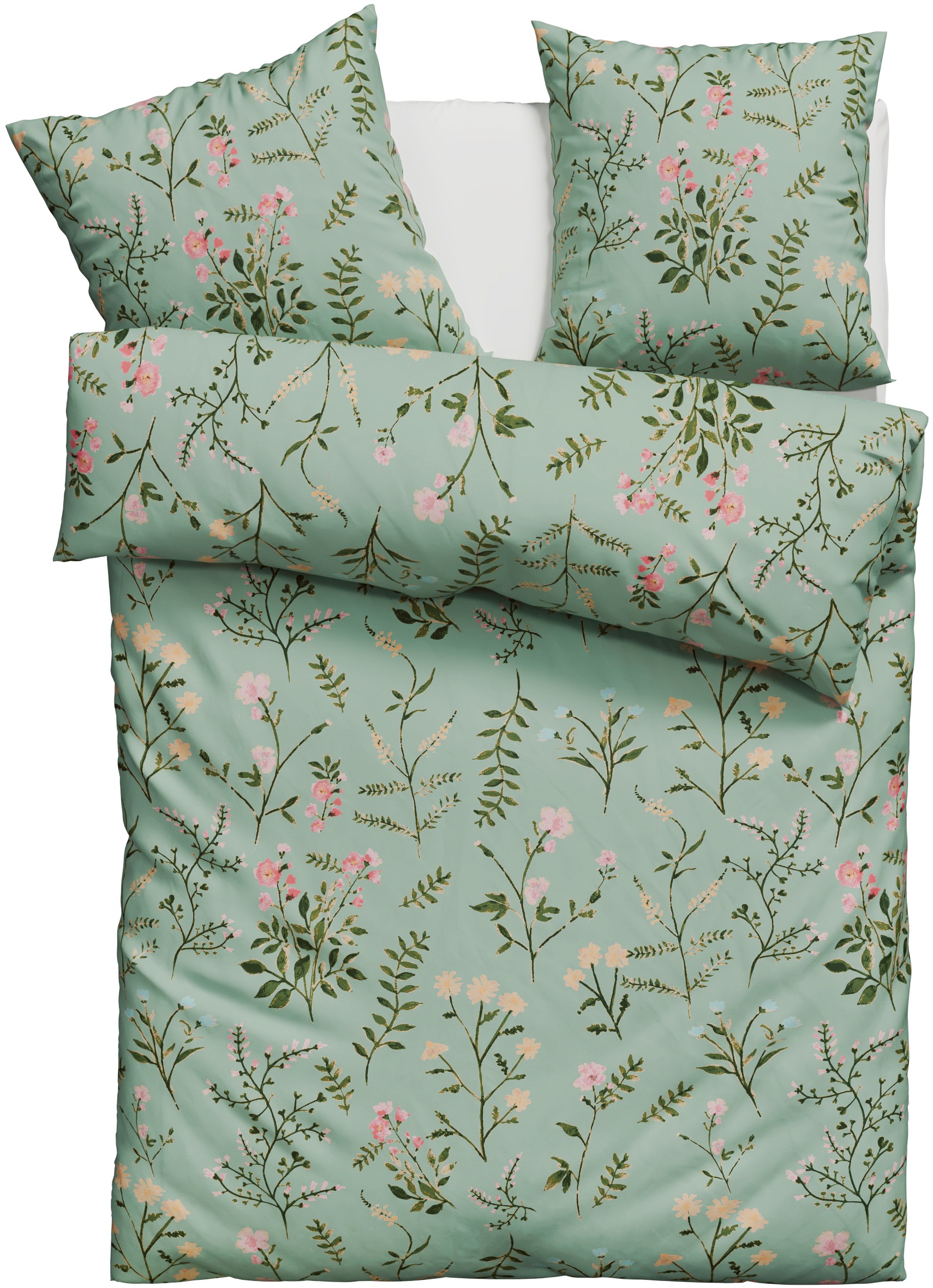OTTO home Bettwäsche »Claara« 2 Stk. tlg. mit Blumen Design, skandinavisch, günstig online kaufen