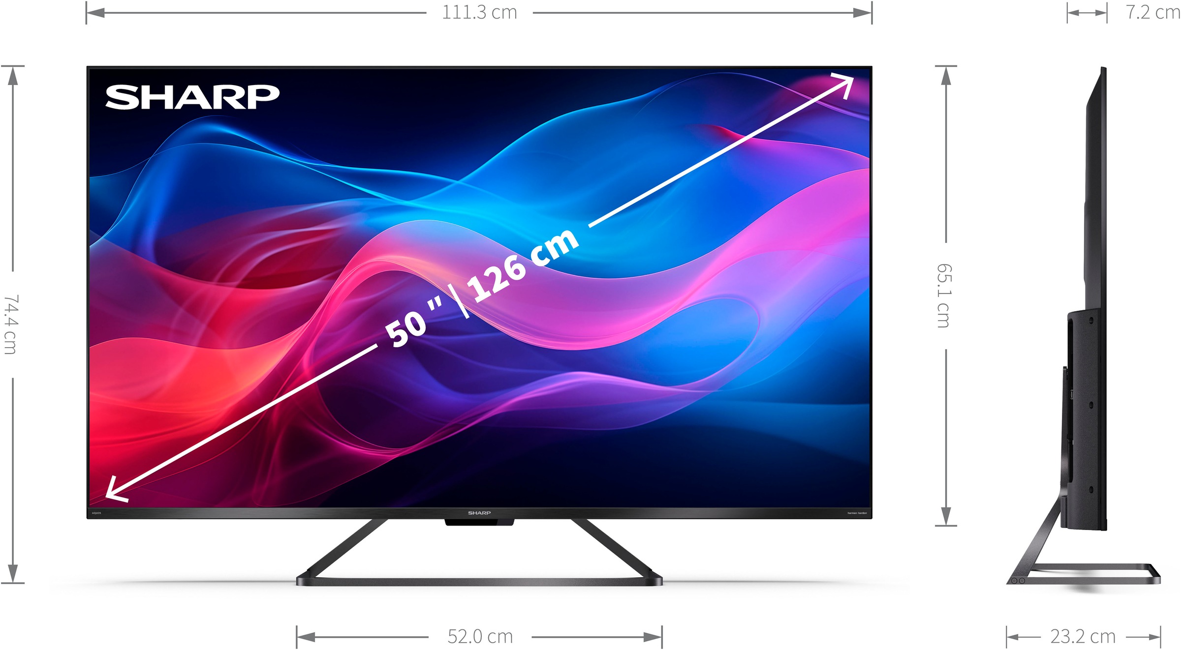 Sharp QLED-Fernseher »4T-C50GRx«, 4K Ultra HD, Smart-TV-Google TV