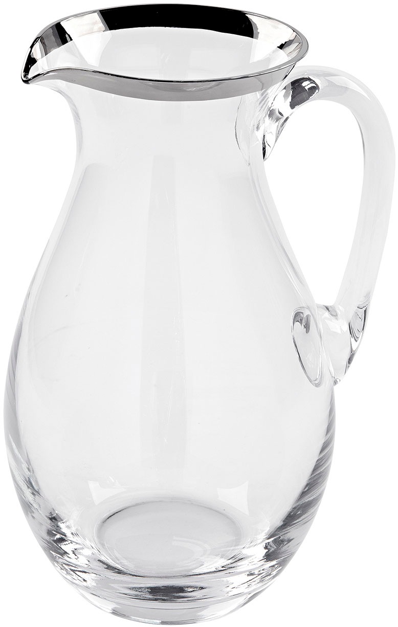 Fink Karaffe »PLATINUM, Glaskrug, Höhe ca. 25 cm«, (1 tlg.), Wasserkrug aus Glas mit Platinumrand, Fassungsvermögen ca. 1,9 Liter