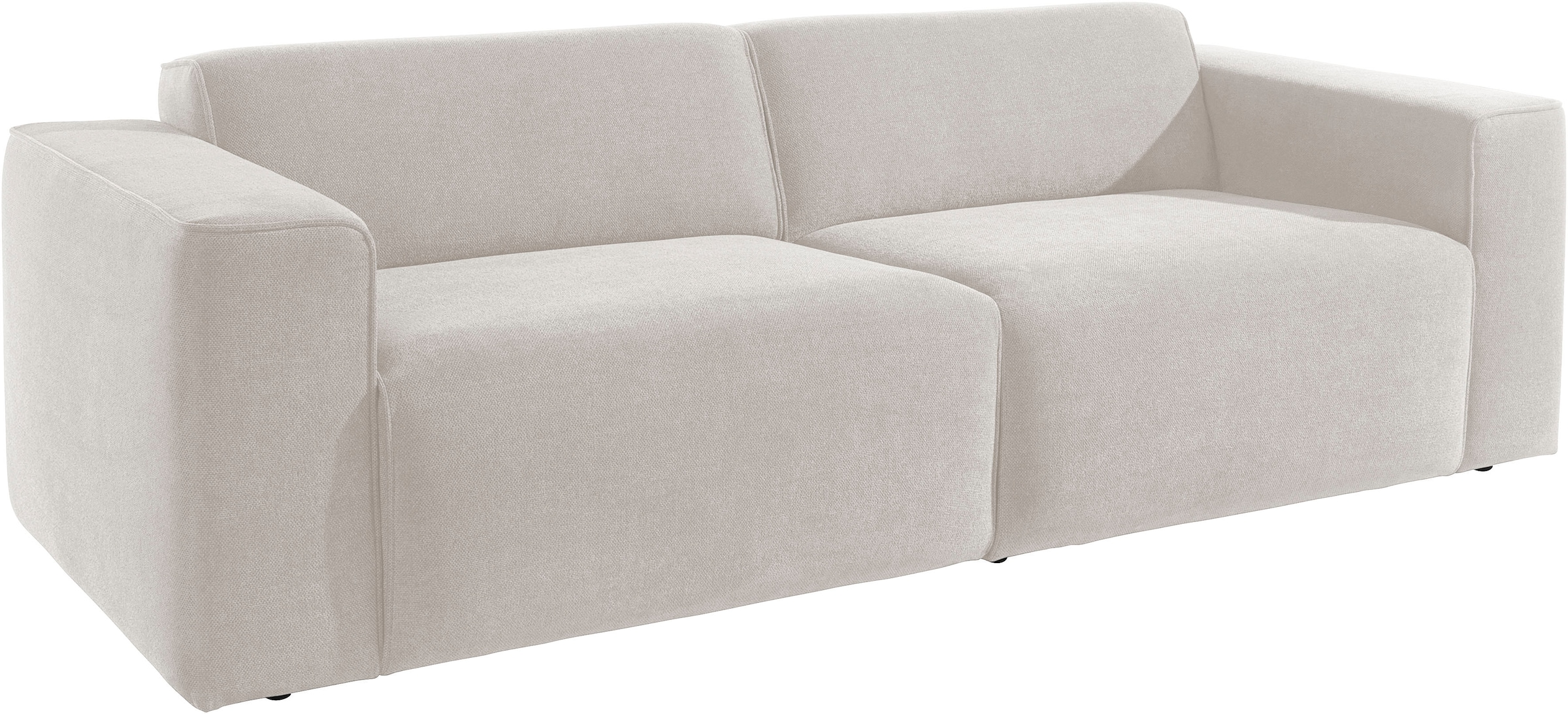 andas 3-Sitzer »Noord mit Kedernaht, Breite 232 cm«, Cord, Struktur, Webstoff, mit Wellenunterfederung, Massivholzrahmen