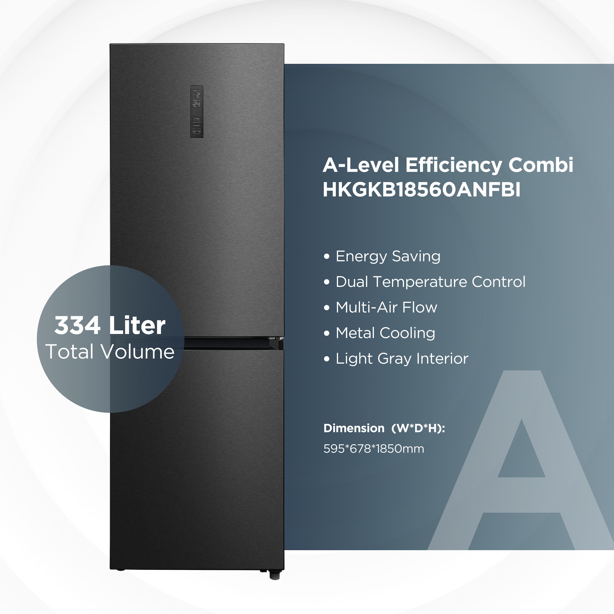 Hanseatic Kühl-/Gefrierkombination »HKGKB18560ANFBI« 185 cm hoch 59,5 cm breit inkl. 3 Jahre Herstellergarantie