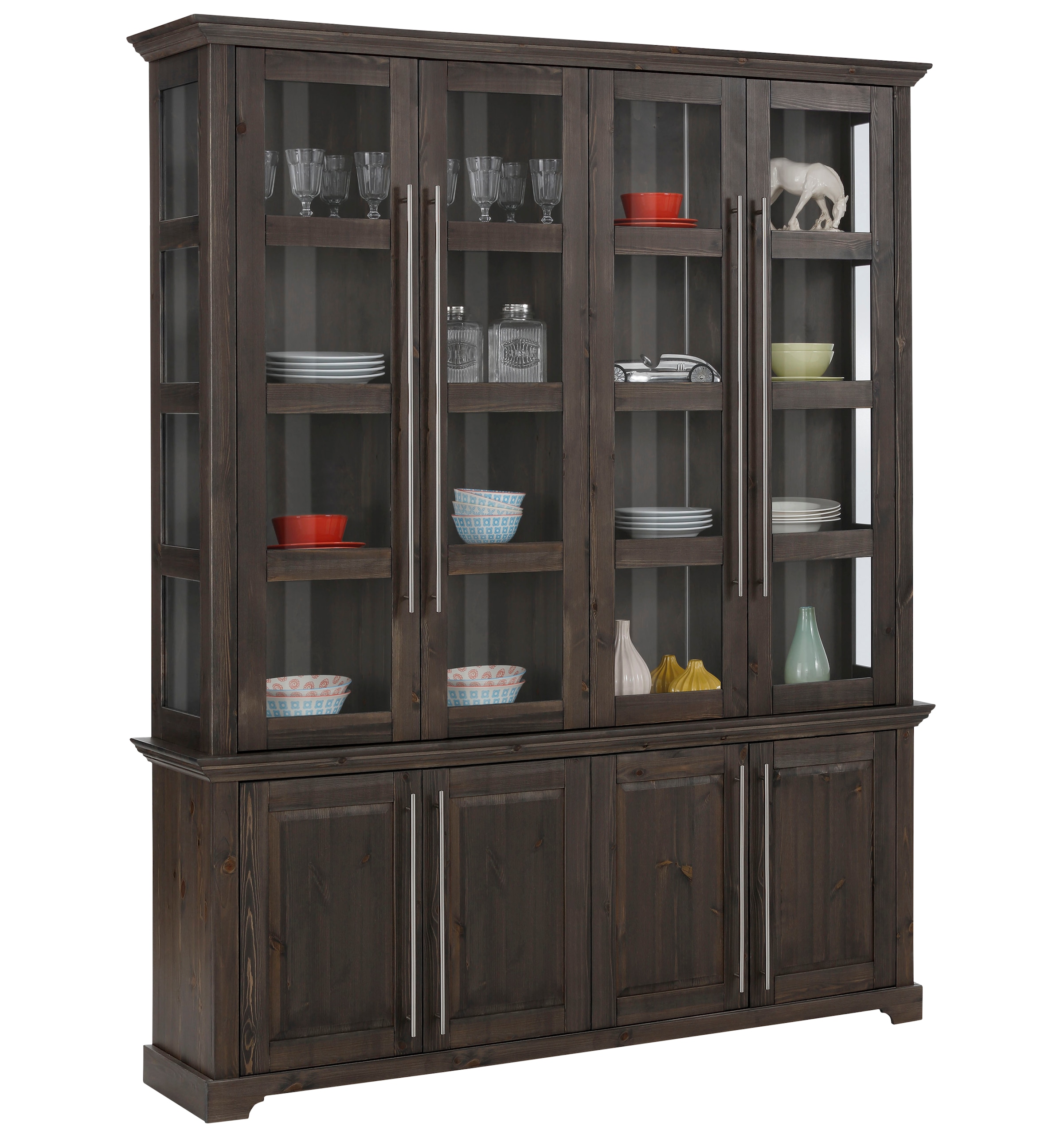 Home affaire Vitrine "Meliss", aus massiver Kiefer, FSC Breite 171 cm günstig online kaufen