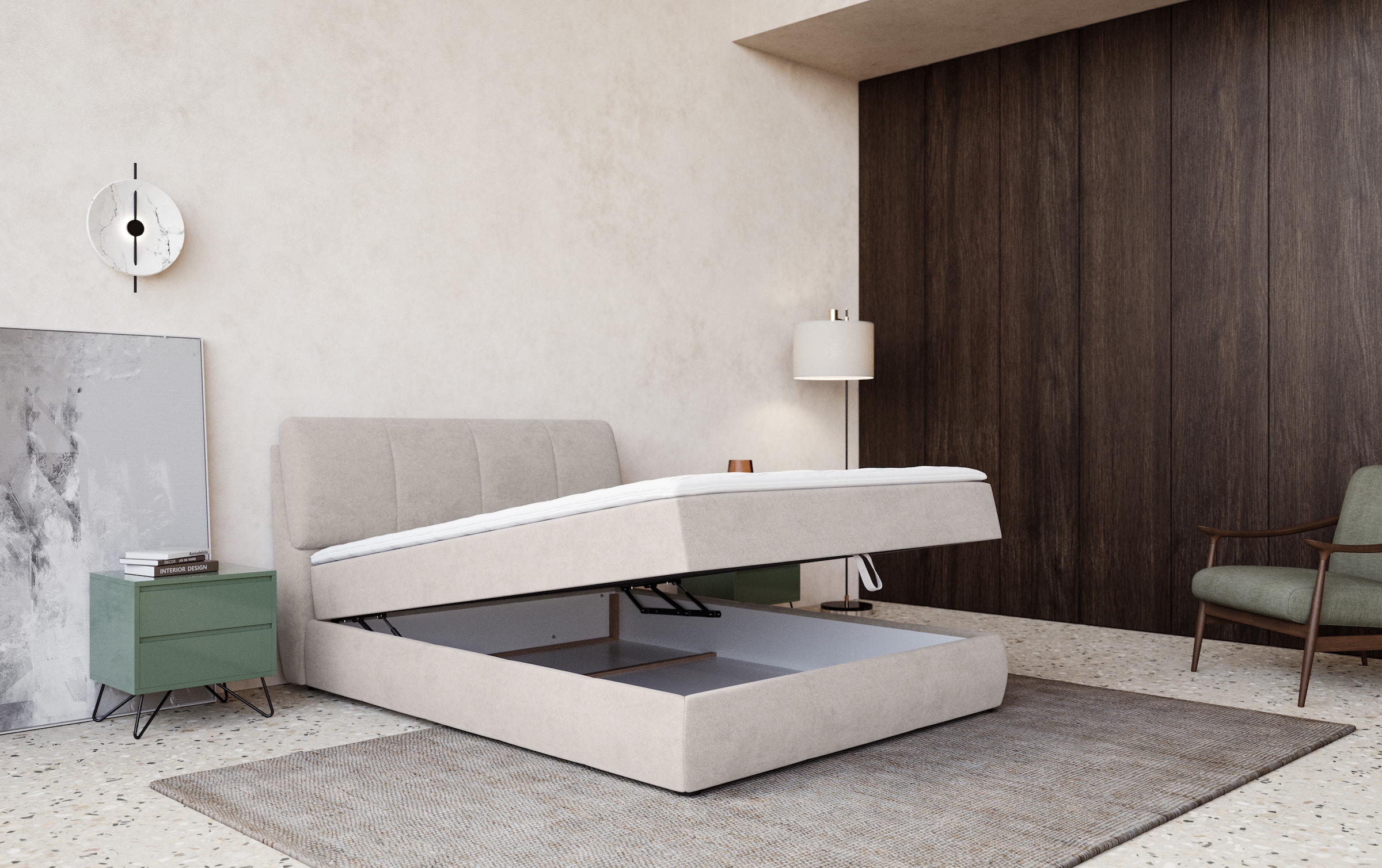 COTTA Boxbett »Cooper«, inkl. Topper, Bettkasten und verstellbarem Kopfteil