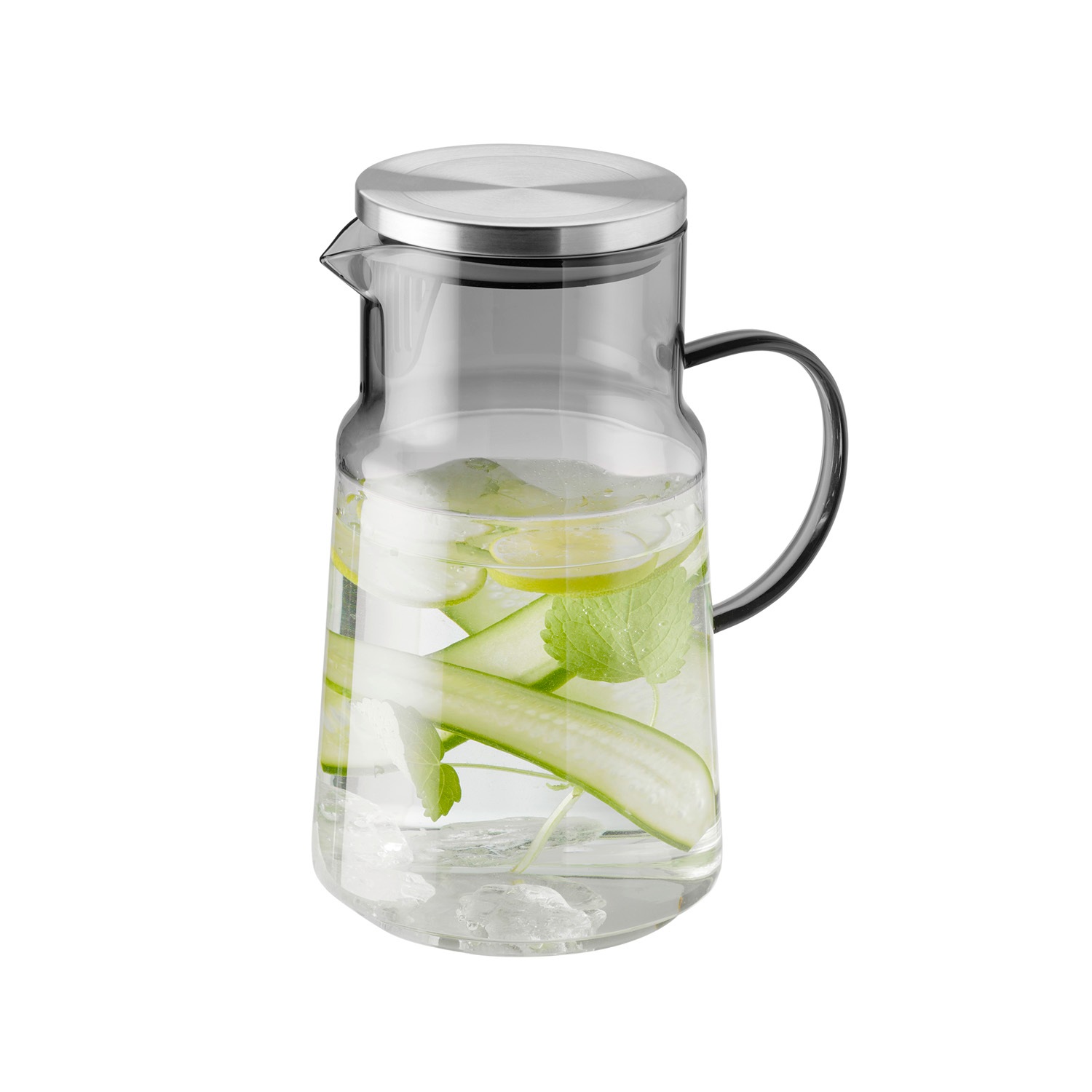 APS Kanne »Ø 13 cm, H: 23 cm, 2 Liter , Glas, Polypropylen, Silikon« 2 l 1 Stk. tlg. Deckel aus 18/8 Edelstahl