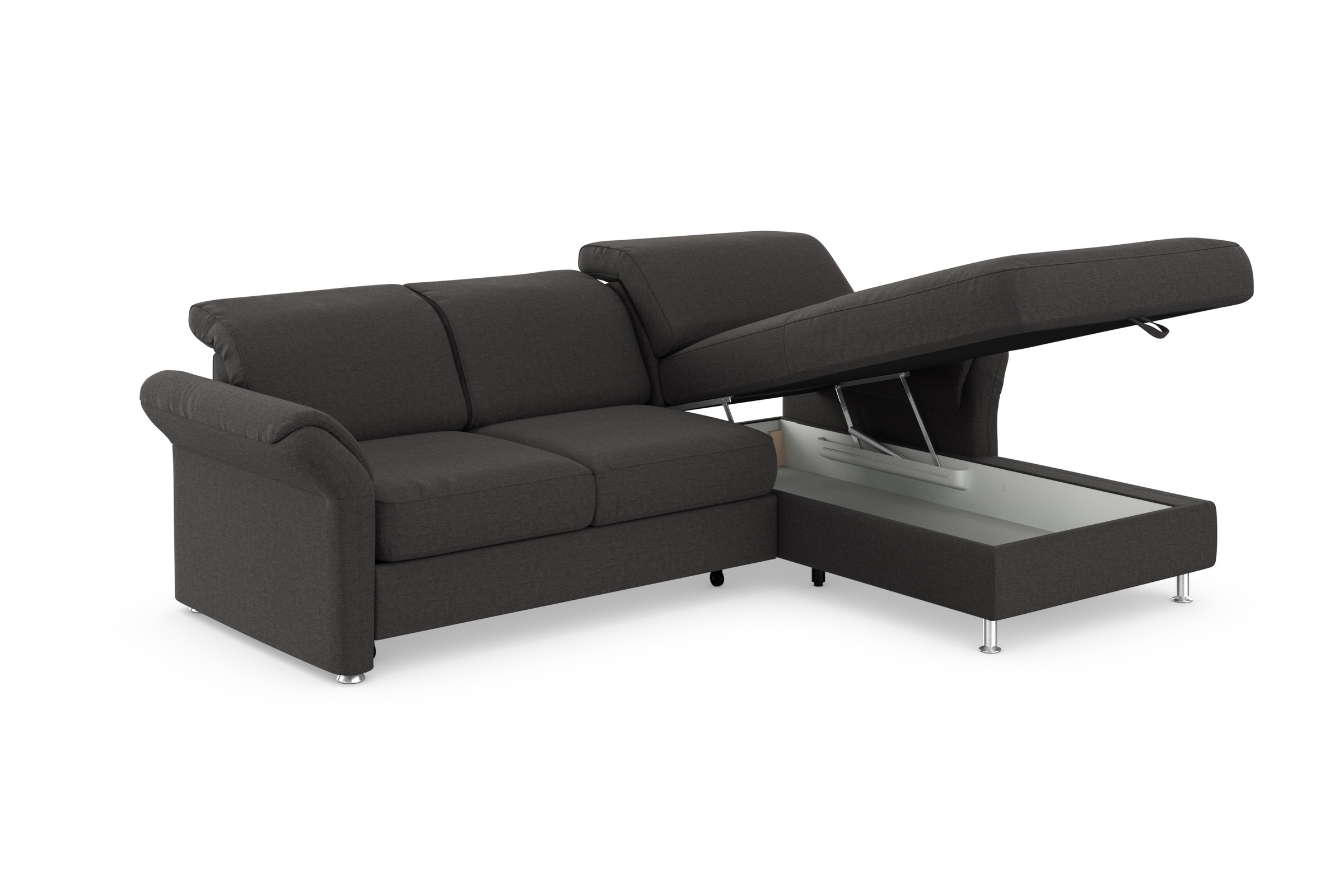 sit&more Ecksofa »Apulia L-Form«, wahlweise Bettfunktion, Bettkasten und Kopf- und Armteilverstellung