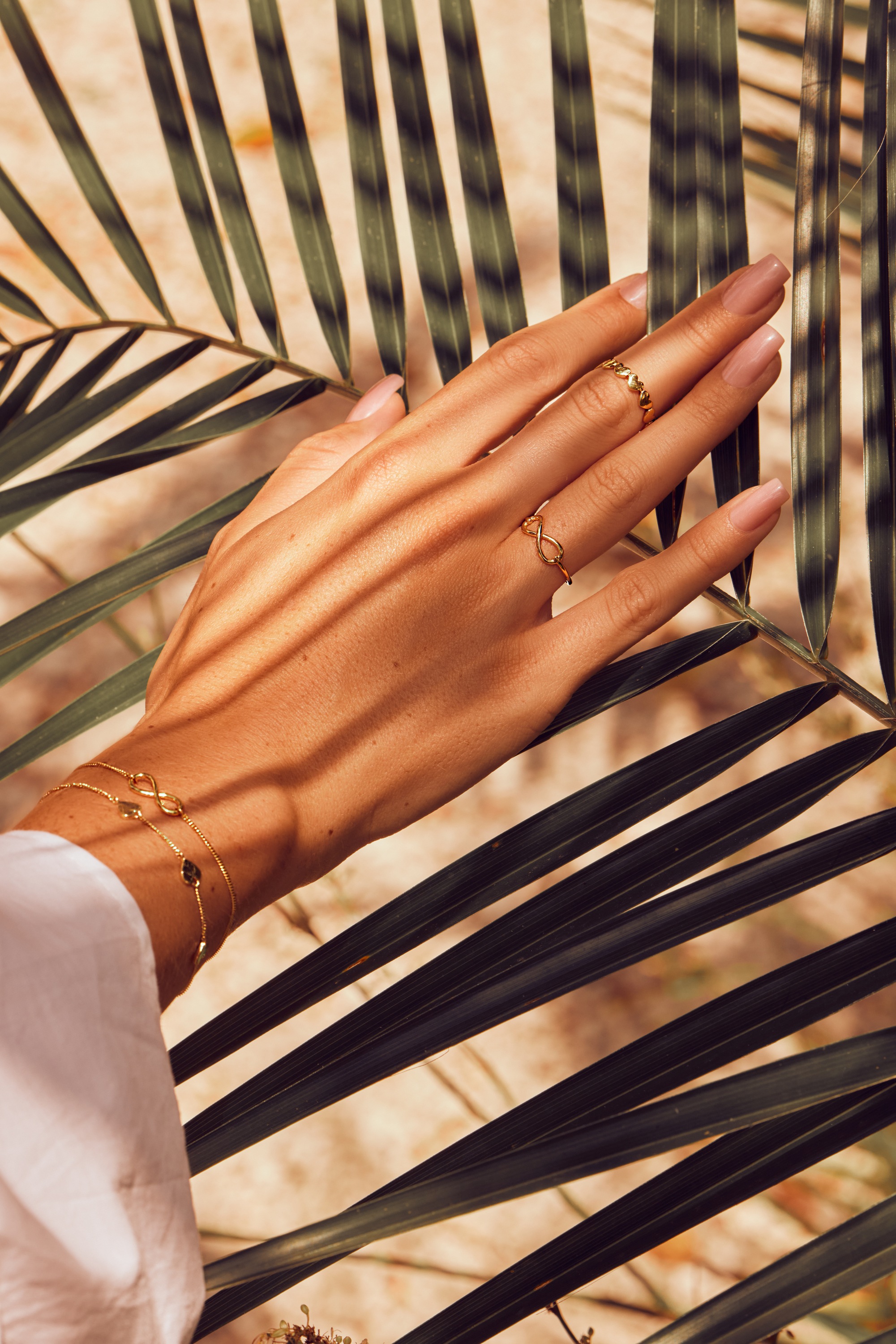 CAÏ Fingerring »925/- Sterling Silber vergoldet Herzen«